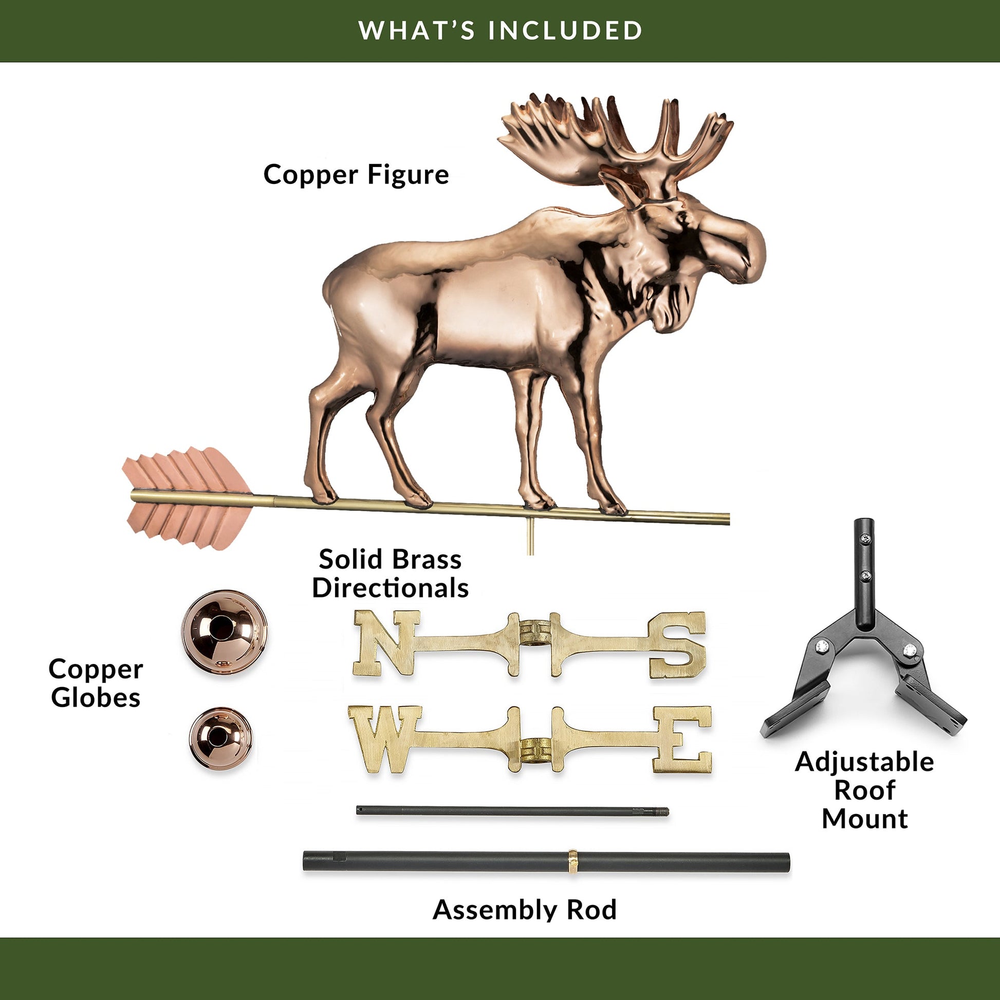 Moose Weathervane with Arrow - Good Directions