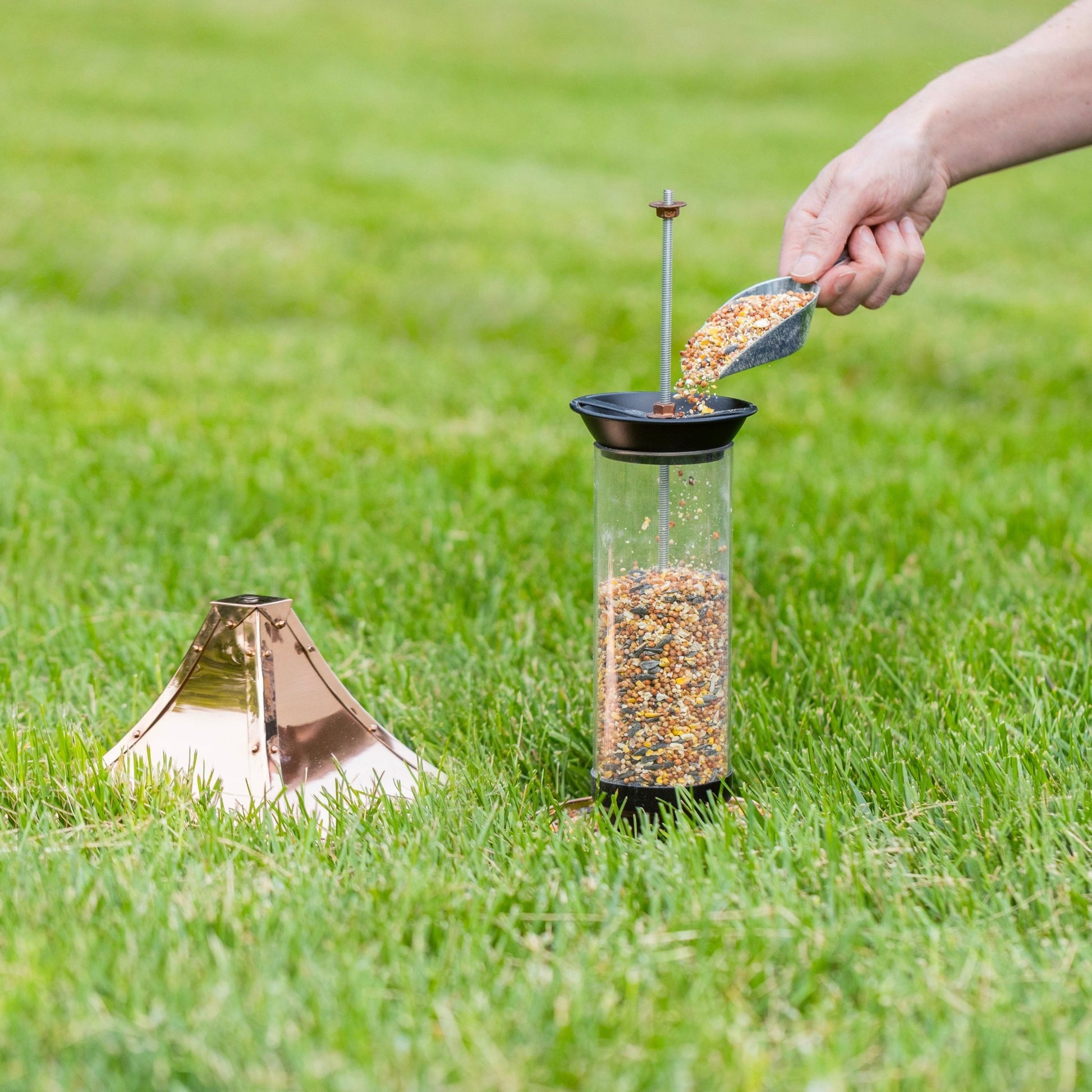 Pagoda Style Copper Bird Feeder - Good Directions