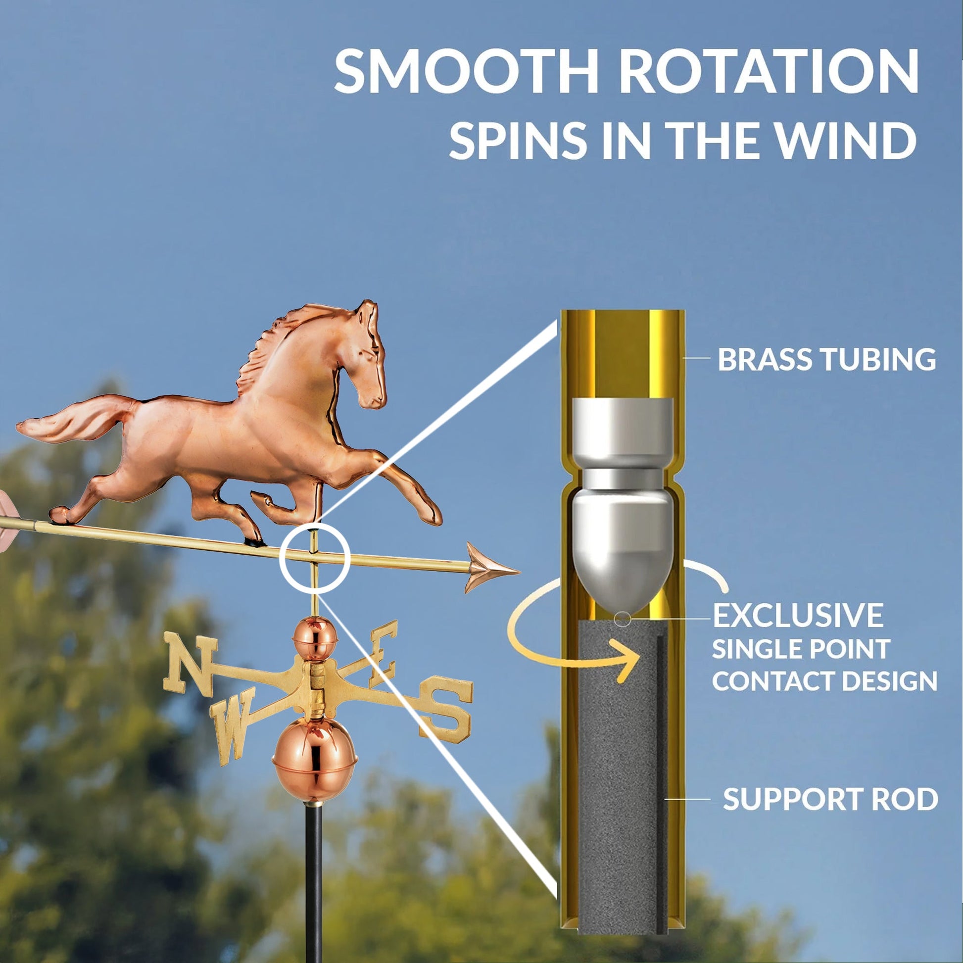Patchen Horse Weathervane with Arrow - Good Directions