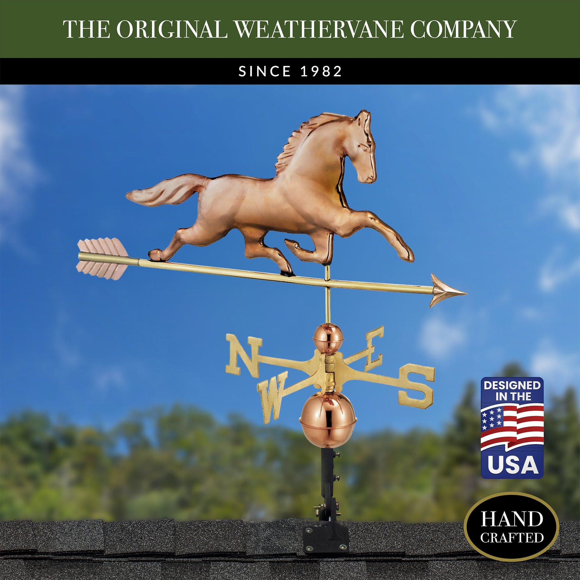Patchen Horse Weathervane with Arrow - Good Directions