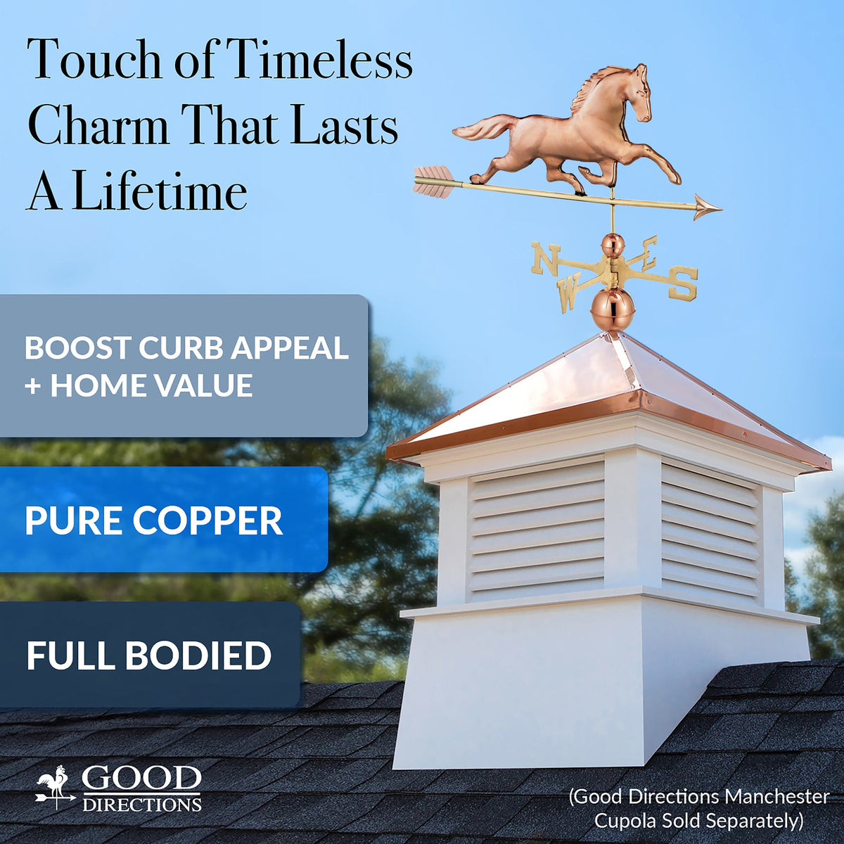 Patchten Patchen Horse Weathervane with Arrow – Good Directions