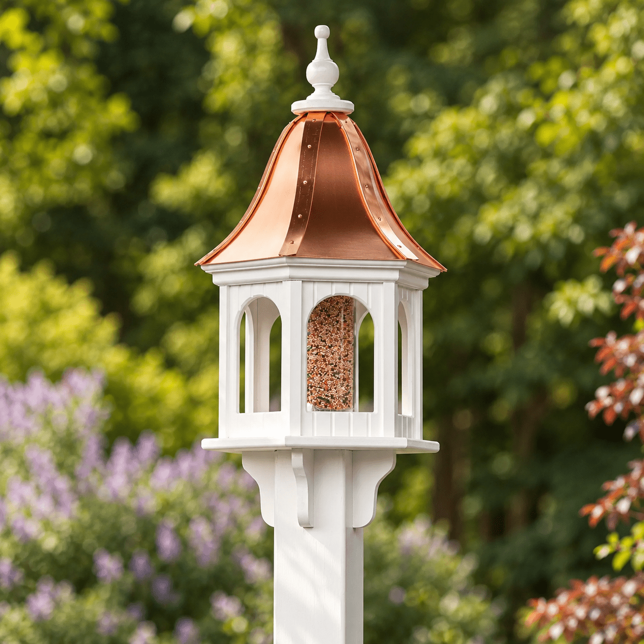 Pergola Bird Feeder — Polished Copper Roof - Good Directions