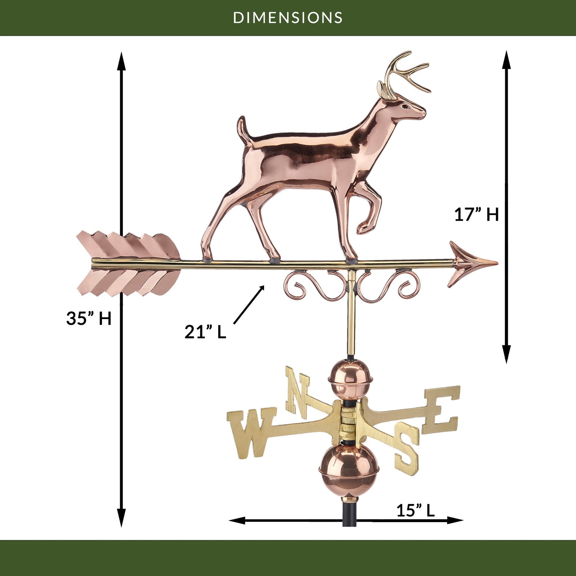 Proud Buck Weathervane - Good Directions