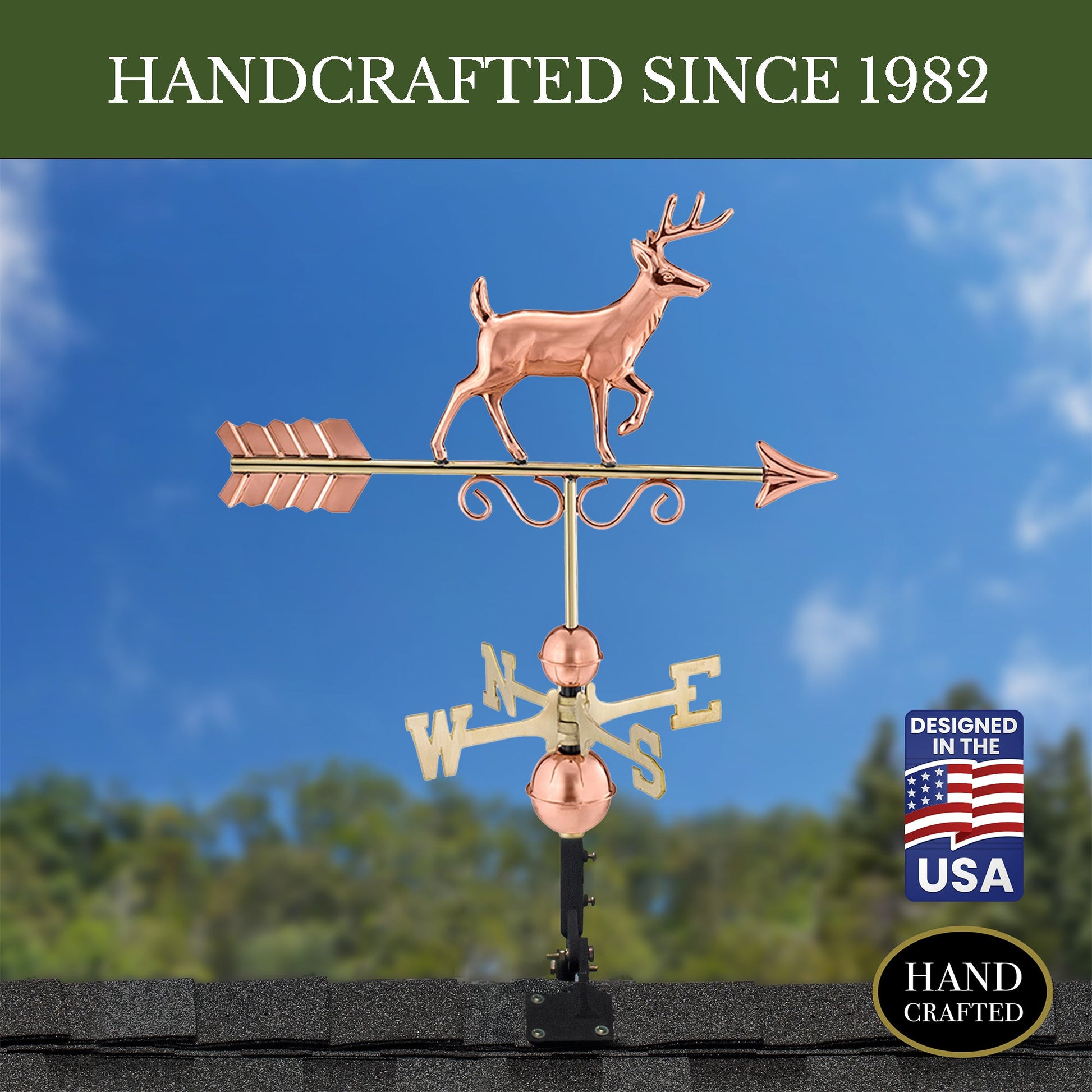 Proud Buck Weathervane - Pure Copper - Good Directions