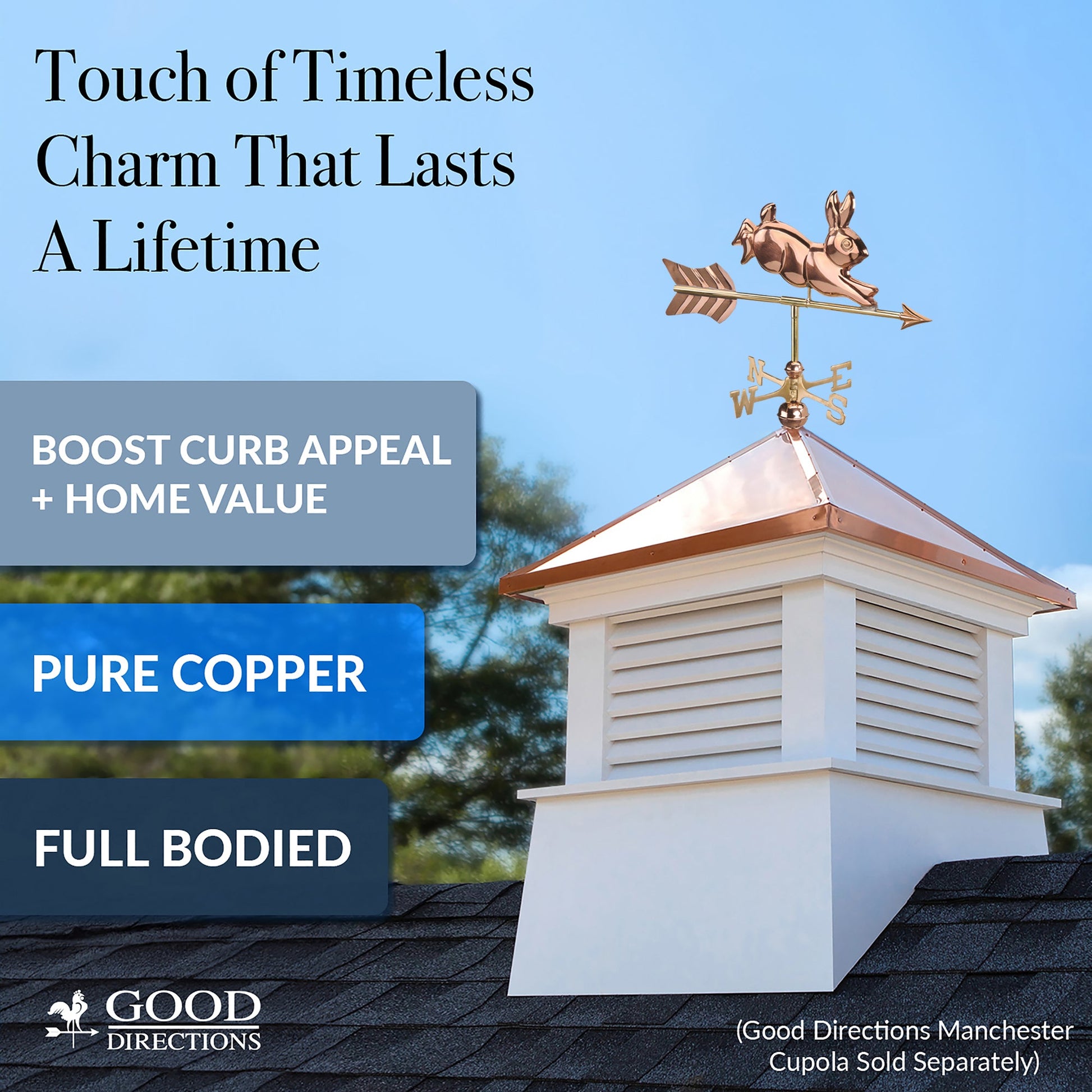 Rabbit Cottage Weathervane - Good Directions