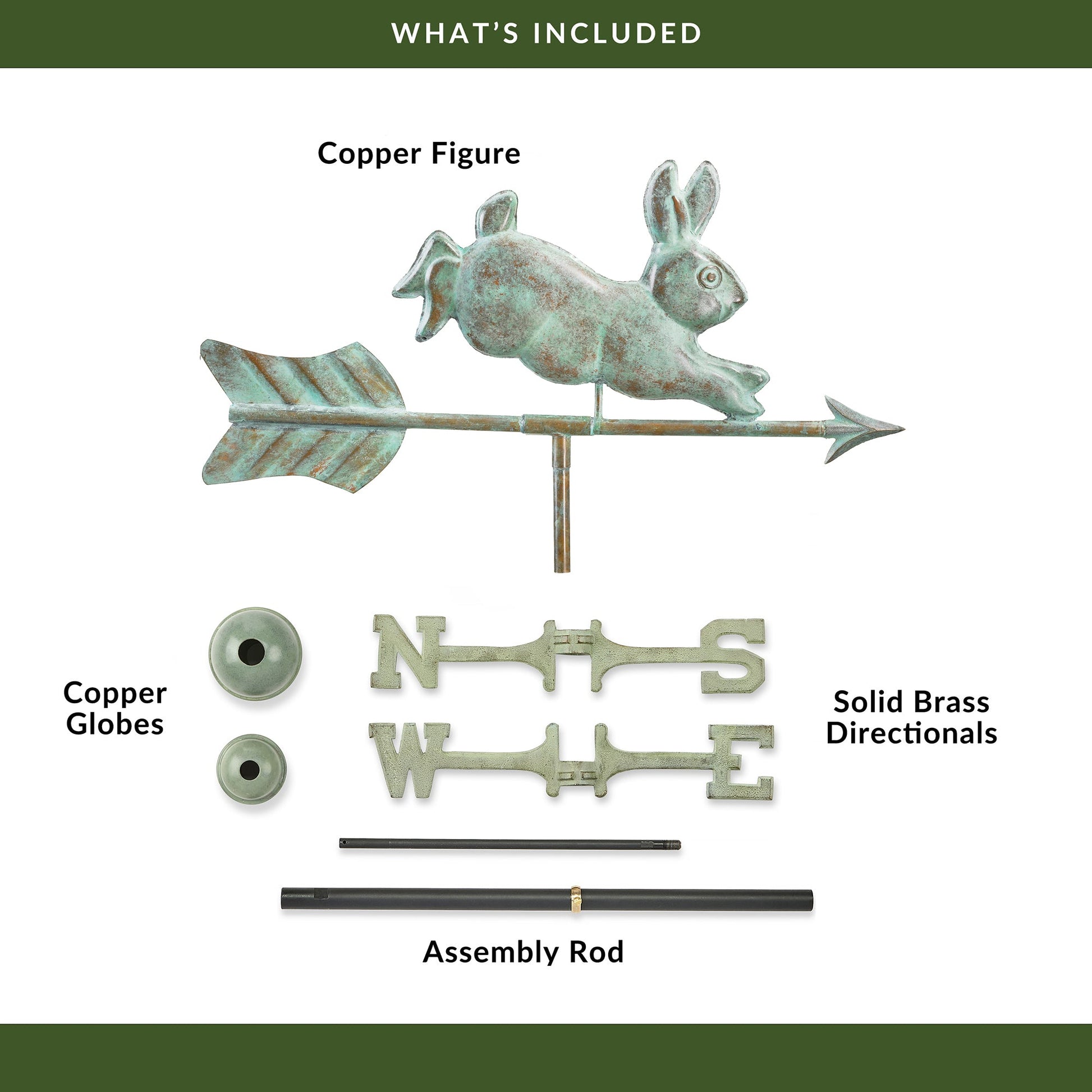 Rabbit Cottage Weathervane - Good Directions