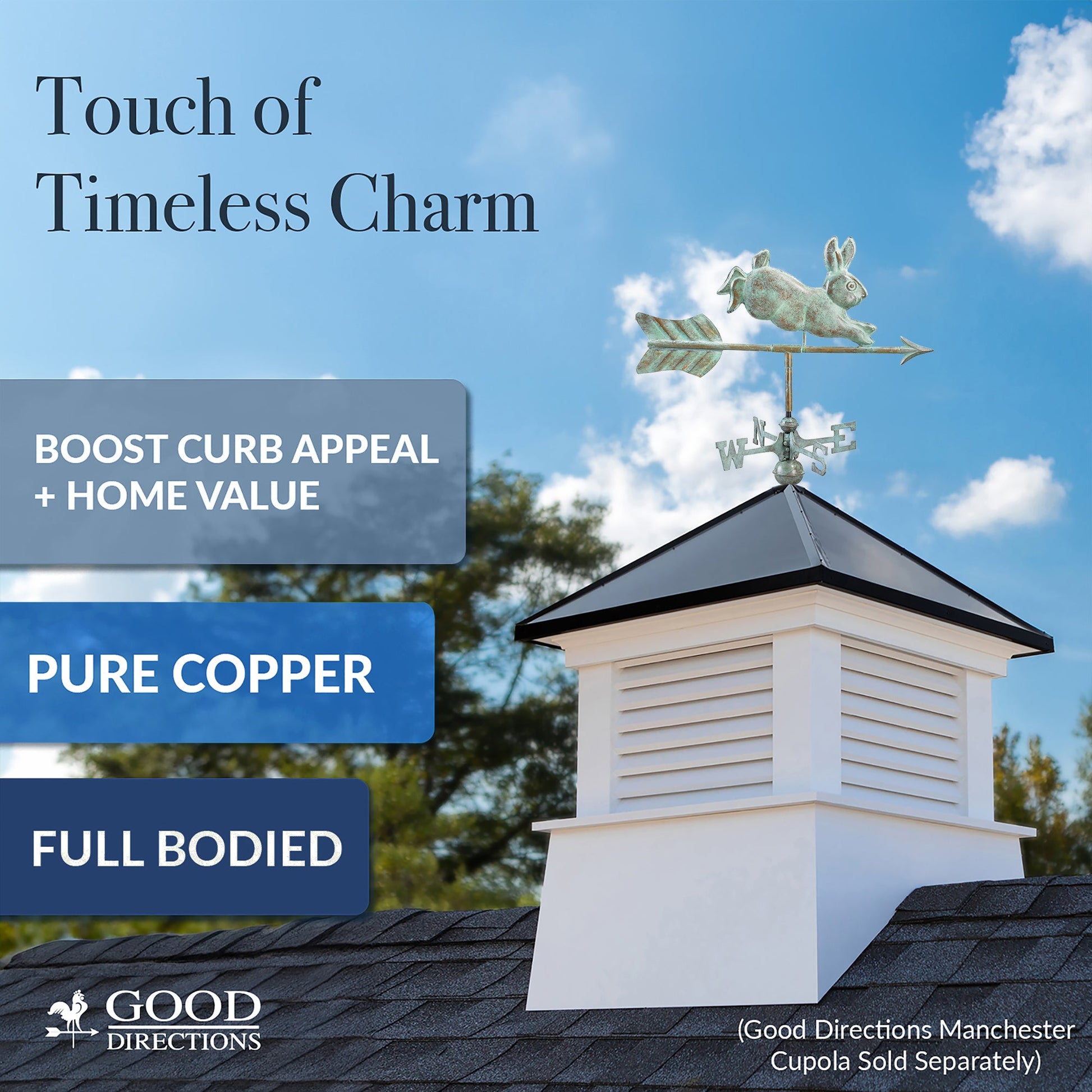Rabbit Cottage Weathervane - Good Directions