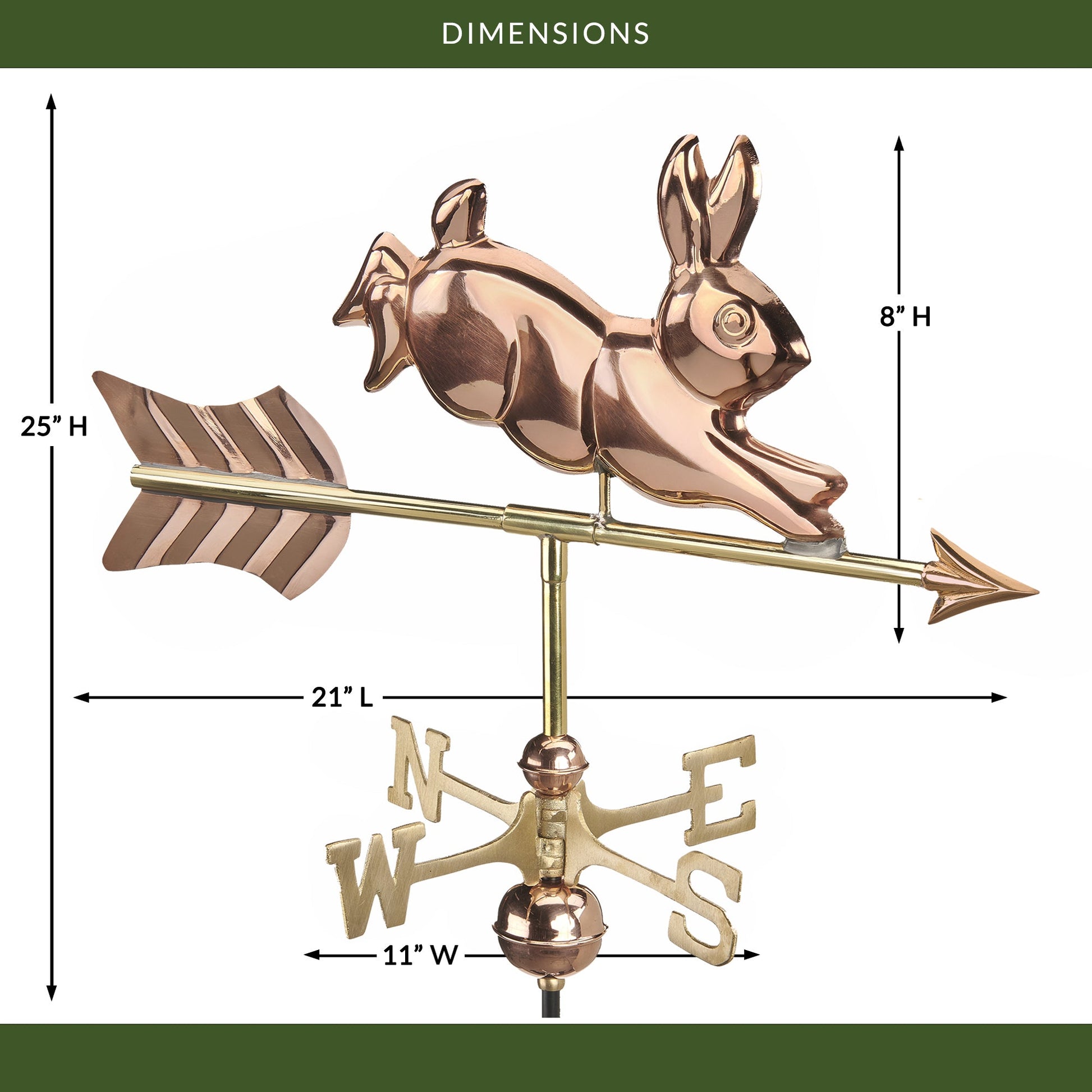 Rabbit Cottage Weathervane - Good Directions