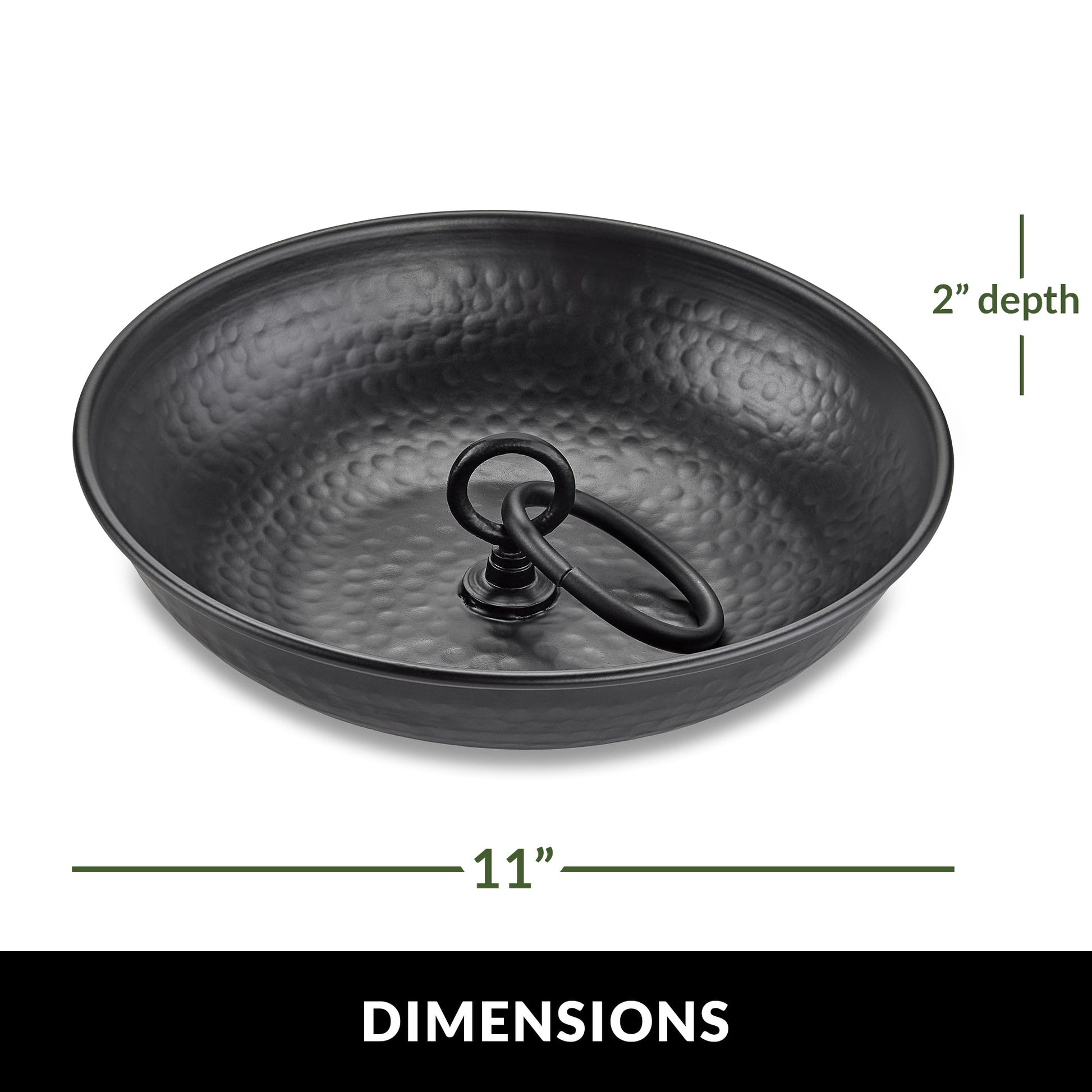 Rain Chain Basin Black - 11" Diameter - Good Directions