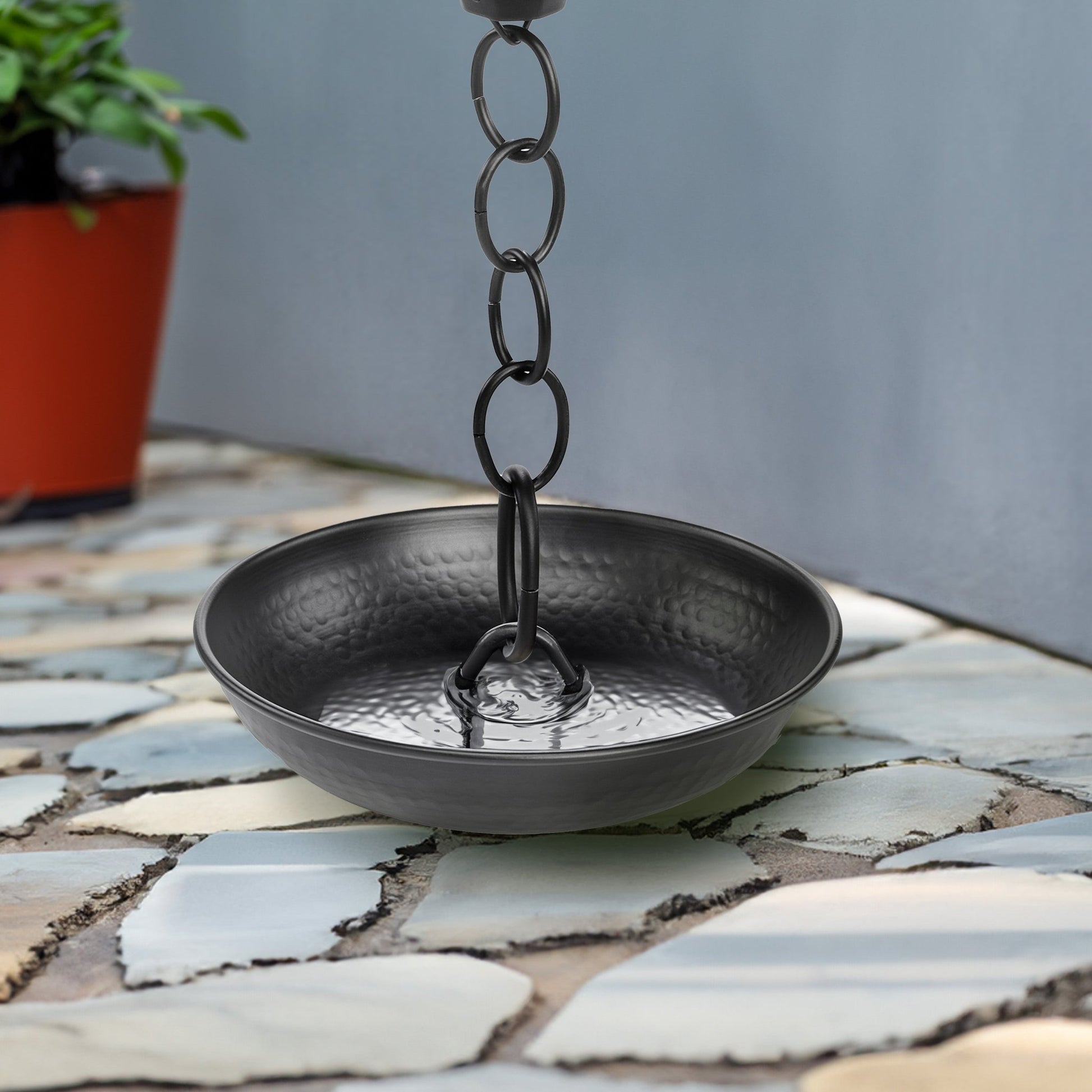 Rain Chain Basin Black - 11" Diameter - Good Directions