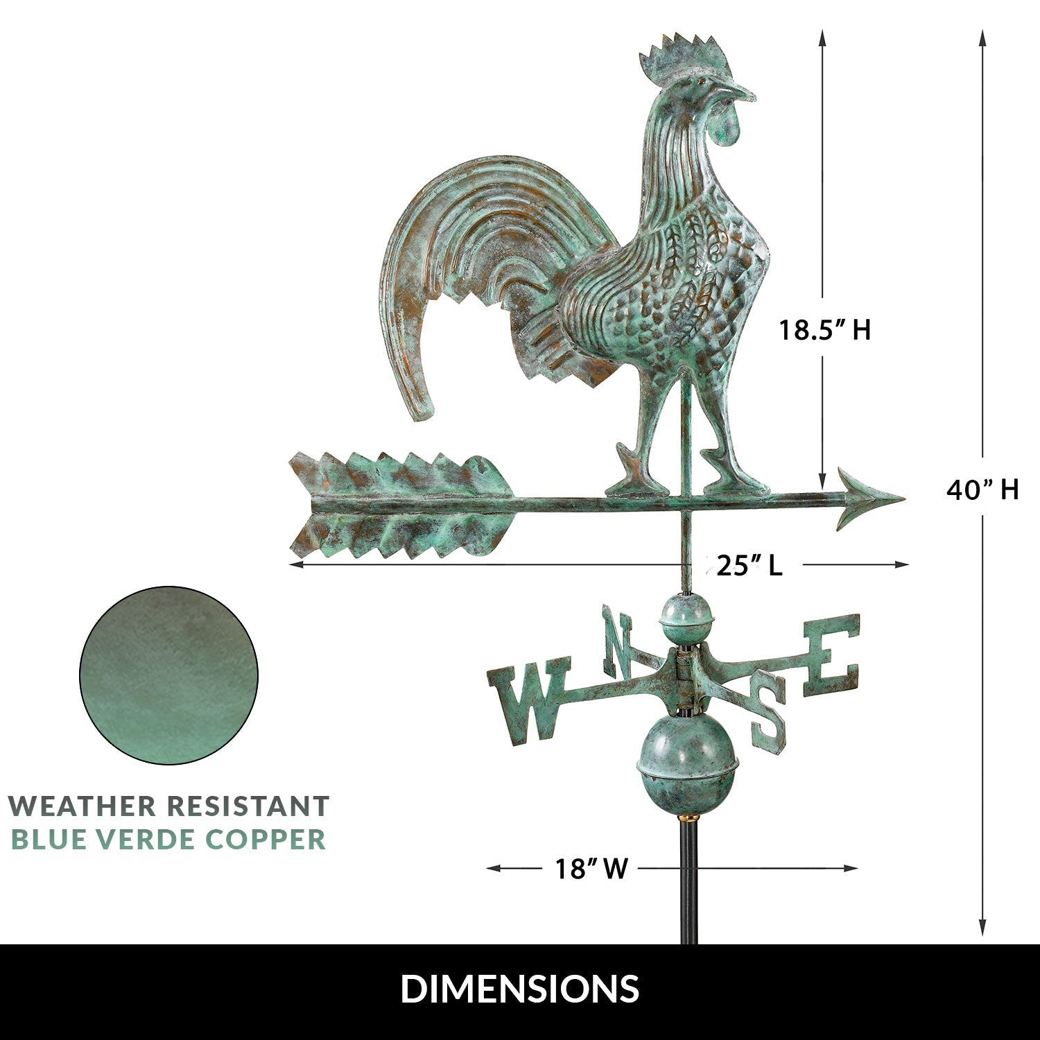 Rooster Weathervane - Good Directions