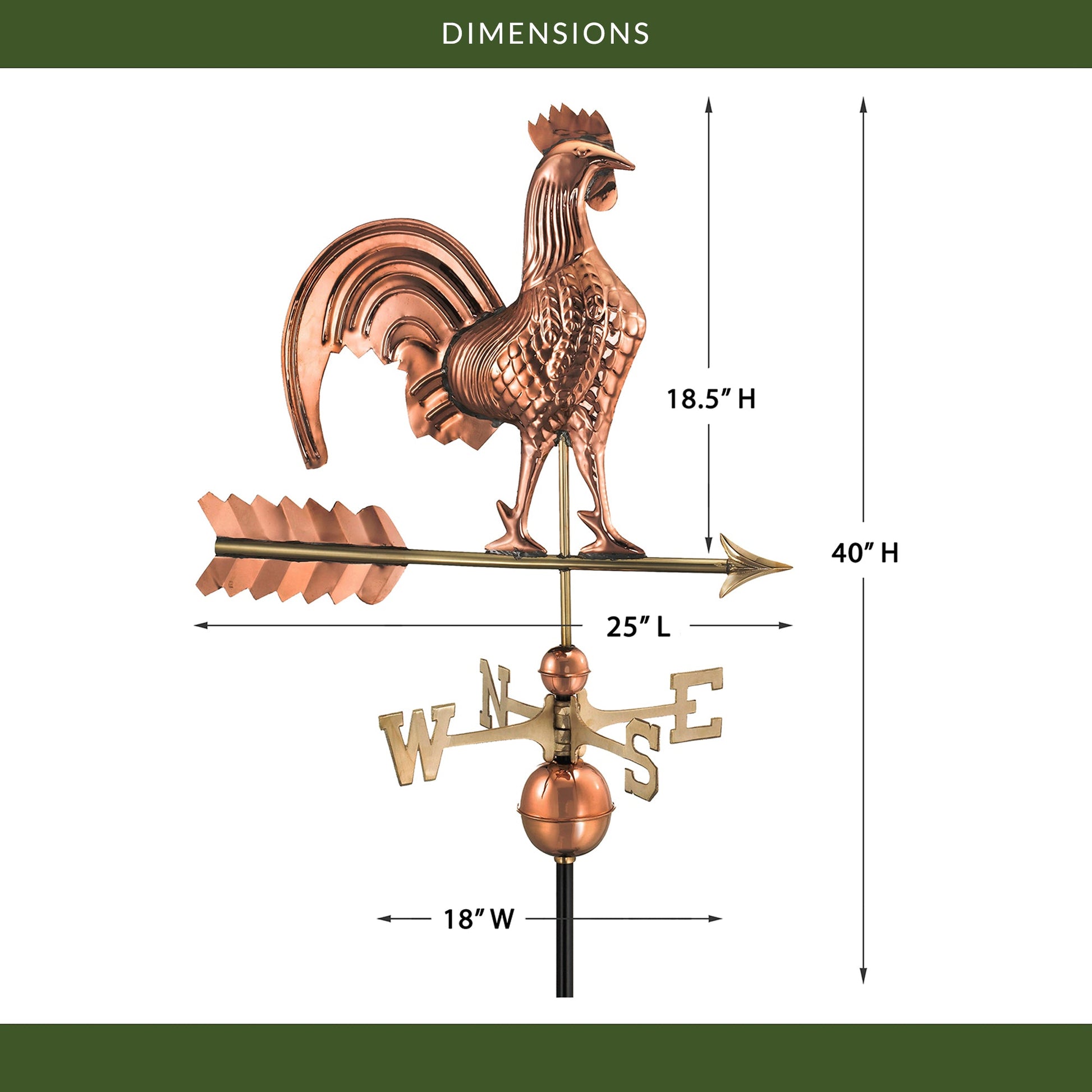 Rooster Weathervane - Good Directions