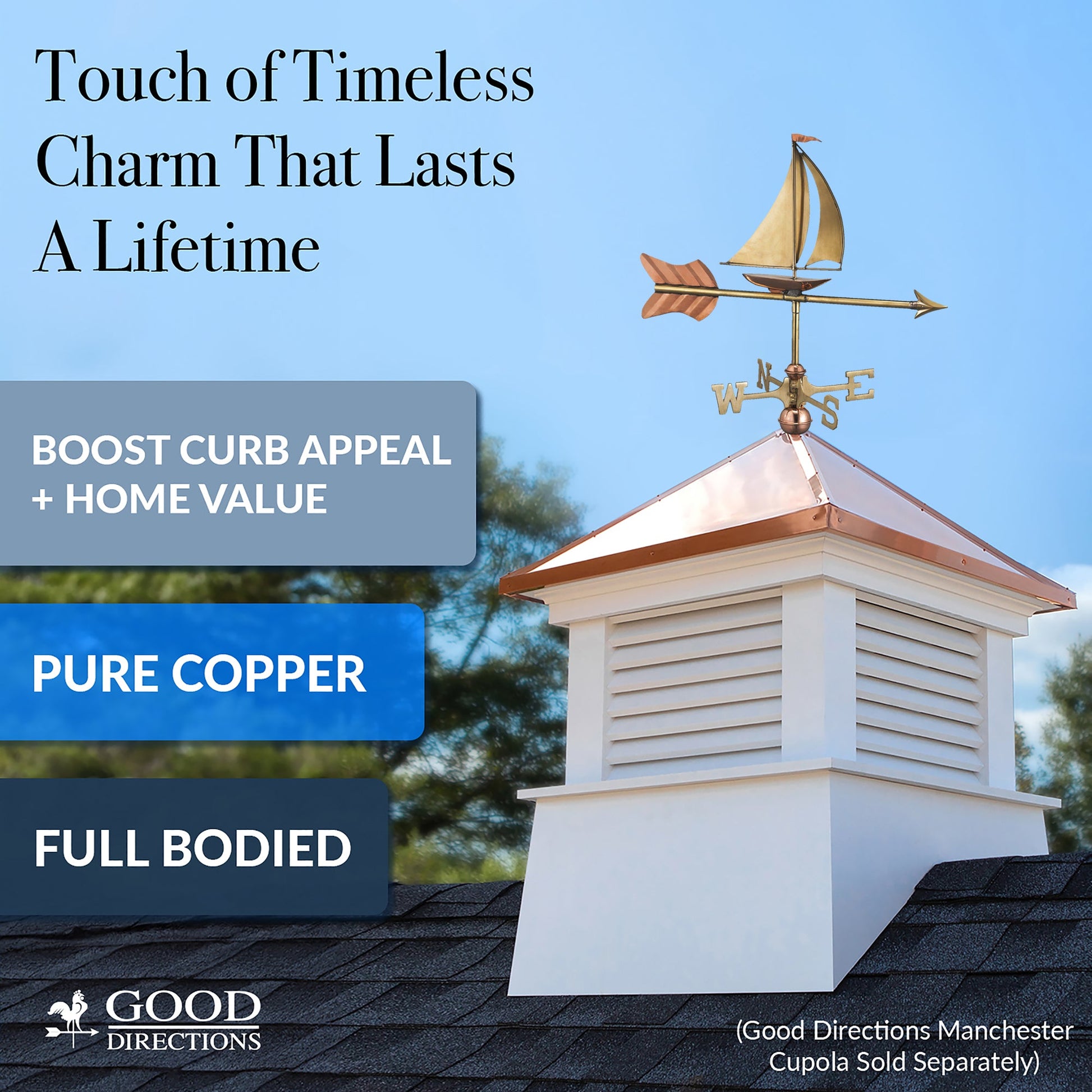 Sailboat Cottage Weathervane - Good Directions