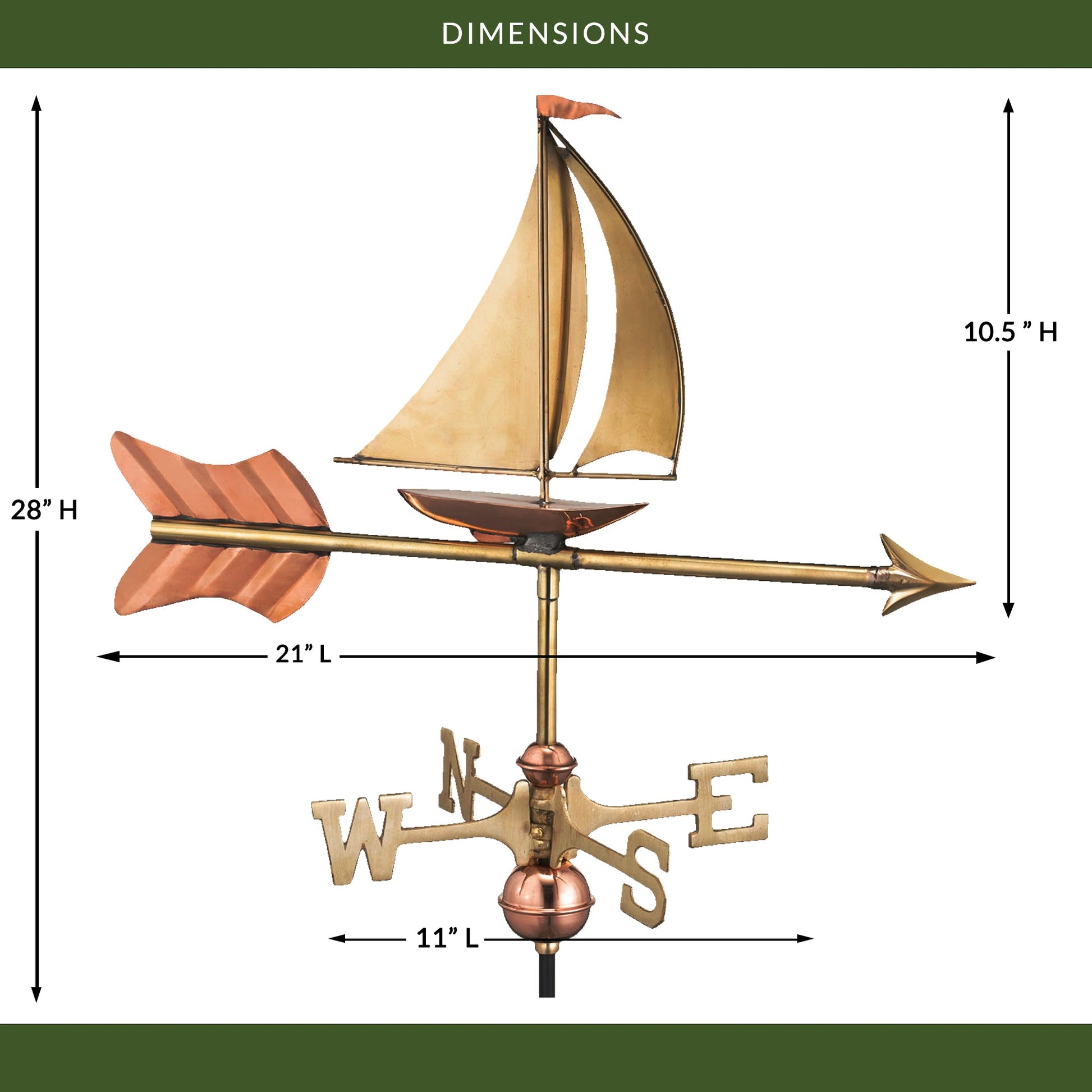 Sailboat Cottage Weathervane - Good Directions