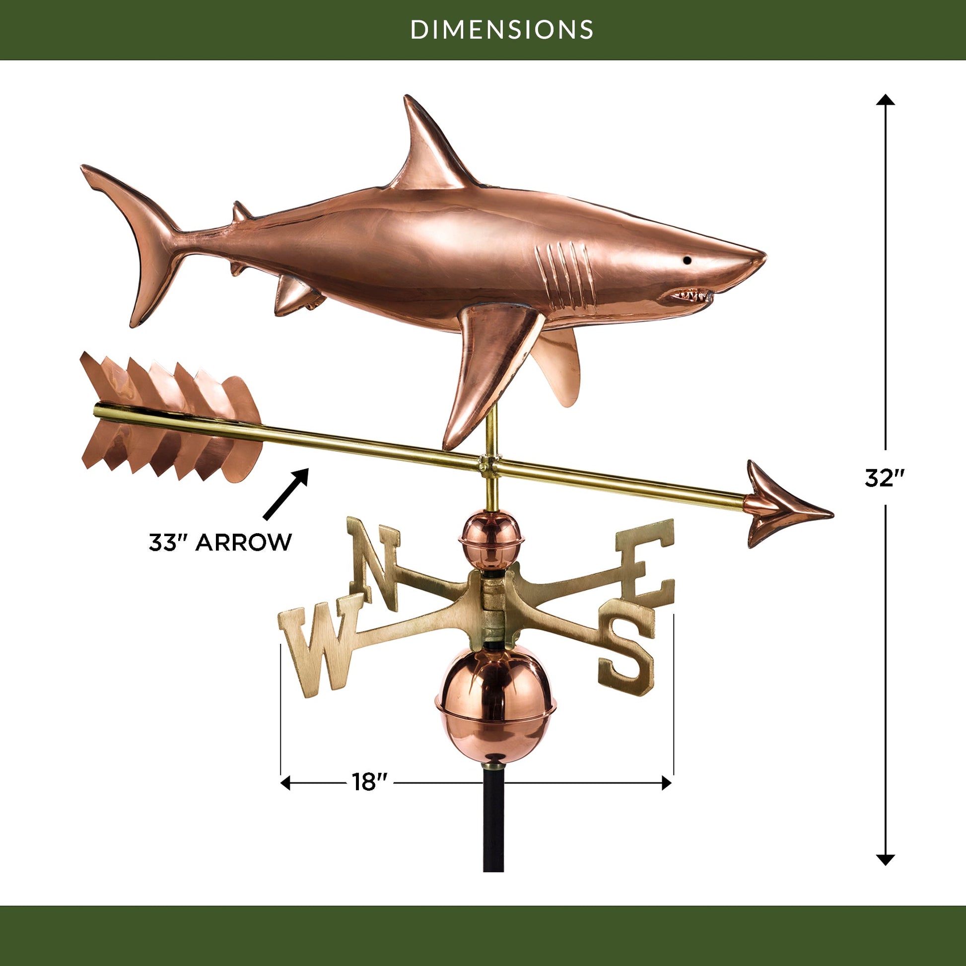 Shark with Arrow Weathervane - Good Directions