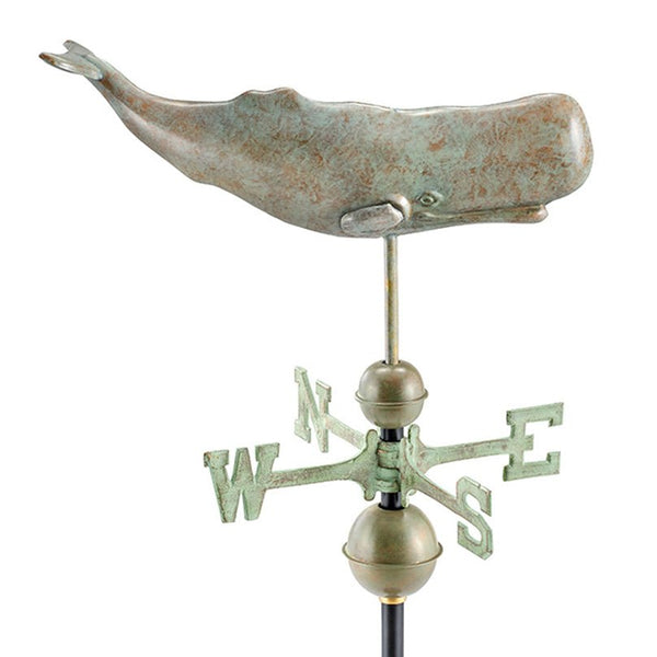 Sperm Whale Weathervane - Blue Verde Copper - Good Directions