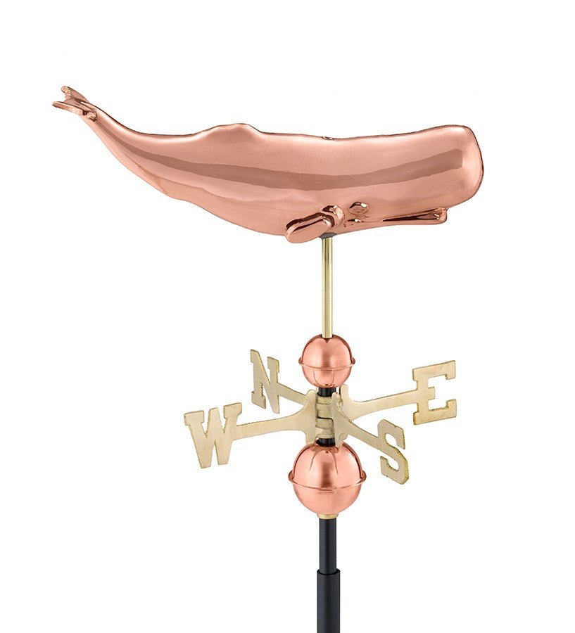 Sperm Whale Weathervane - Pure Copper - Good Directions