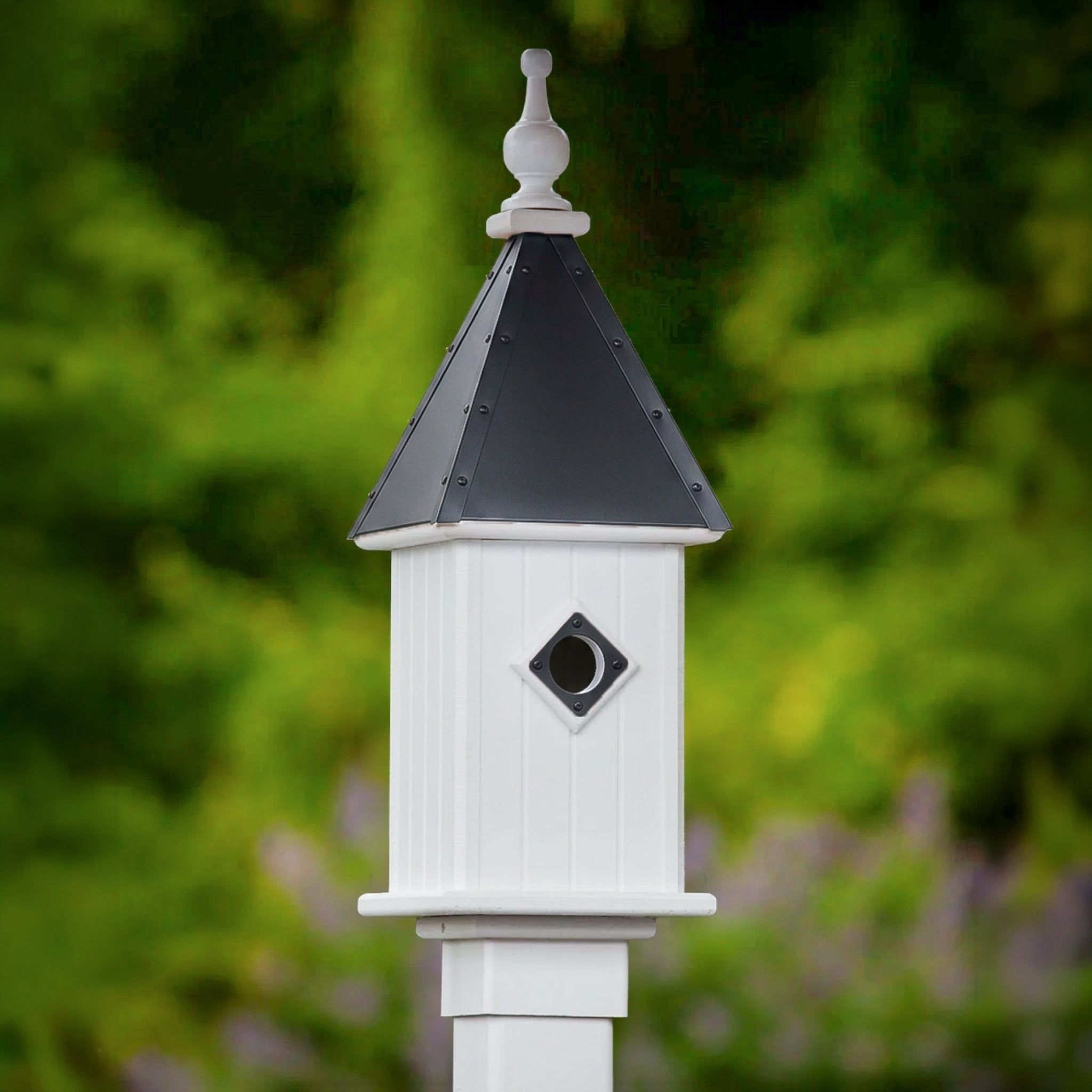 Spire Bird House — Black Aluminum Roof - Good Directions