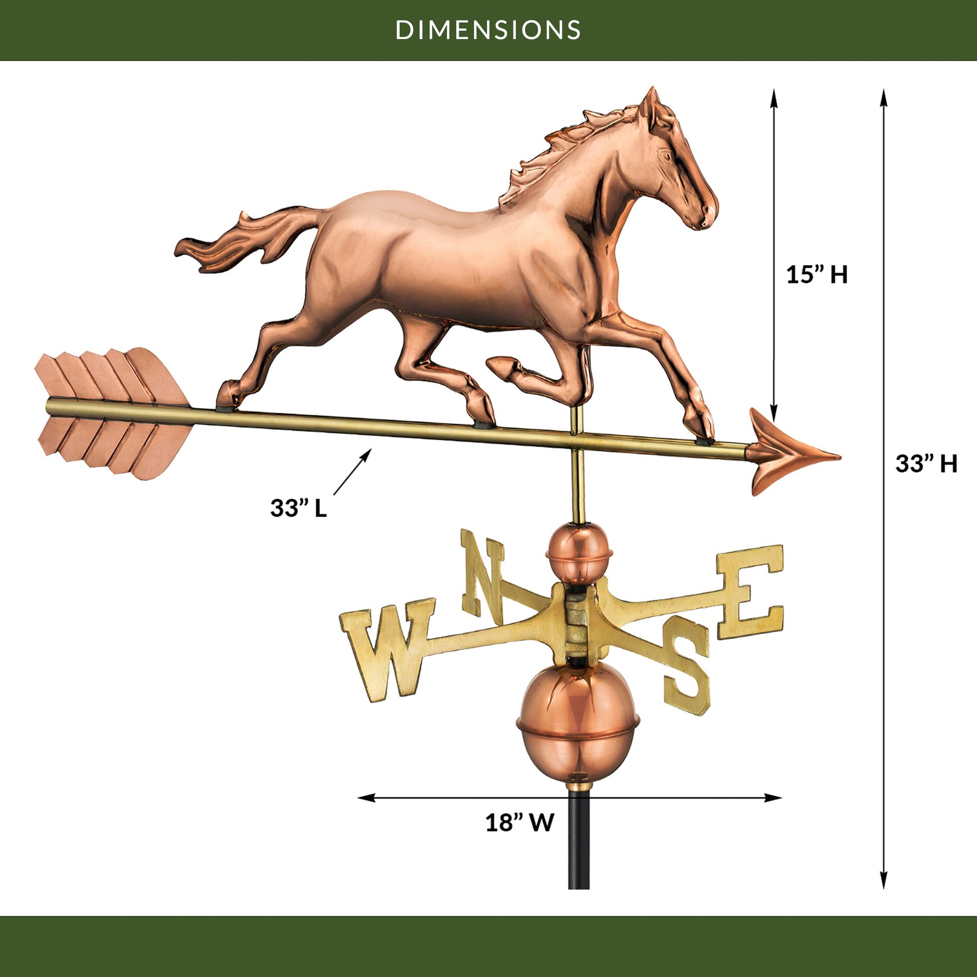 Trotting Horse Weathervane - Good Directions