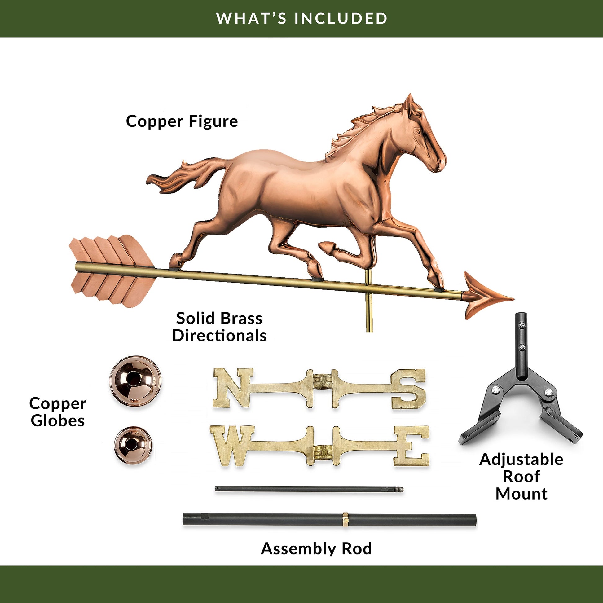 Trotting Horse Weathervane - Good Directions