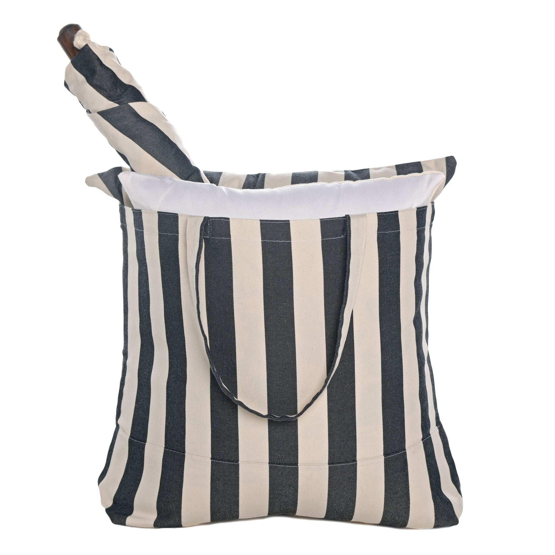 True Black Stripe Outdoor Hammock Swing Set (4 - Piece with Pillow) - Good Directions