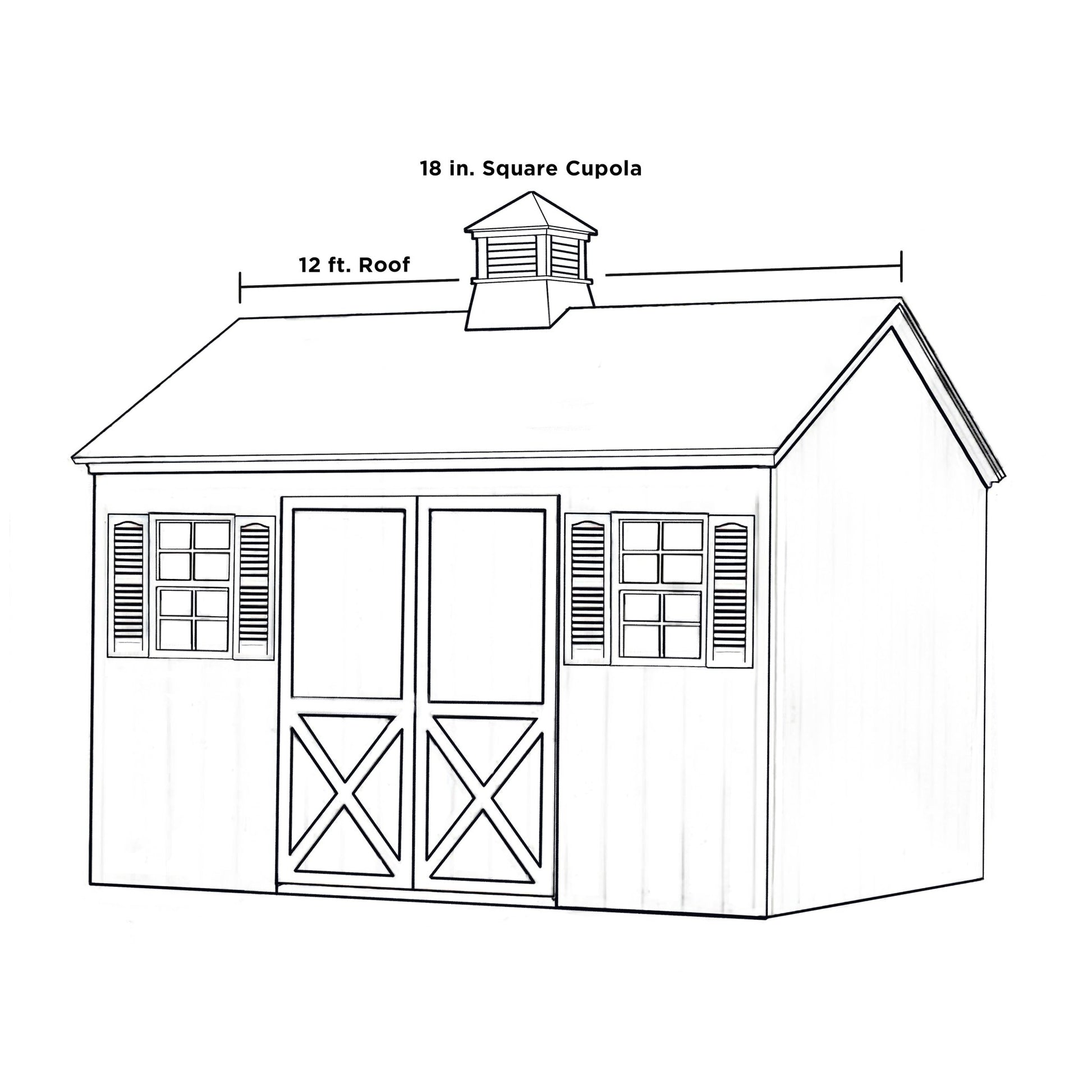 Westport Vinyl Cupola with Black Aluminum Roof - Good Directions