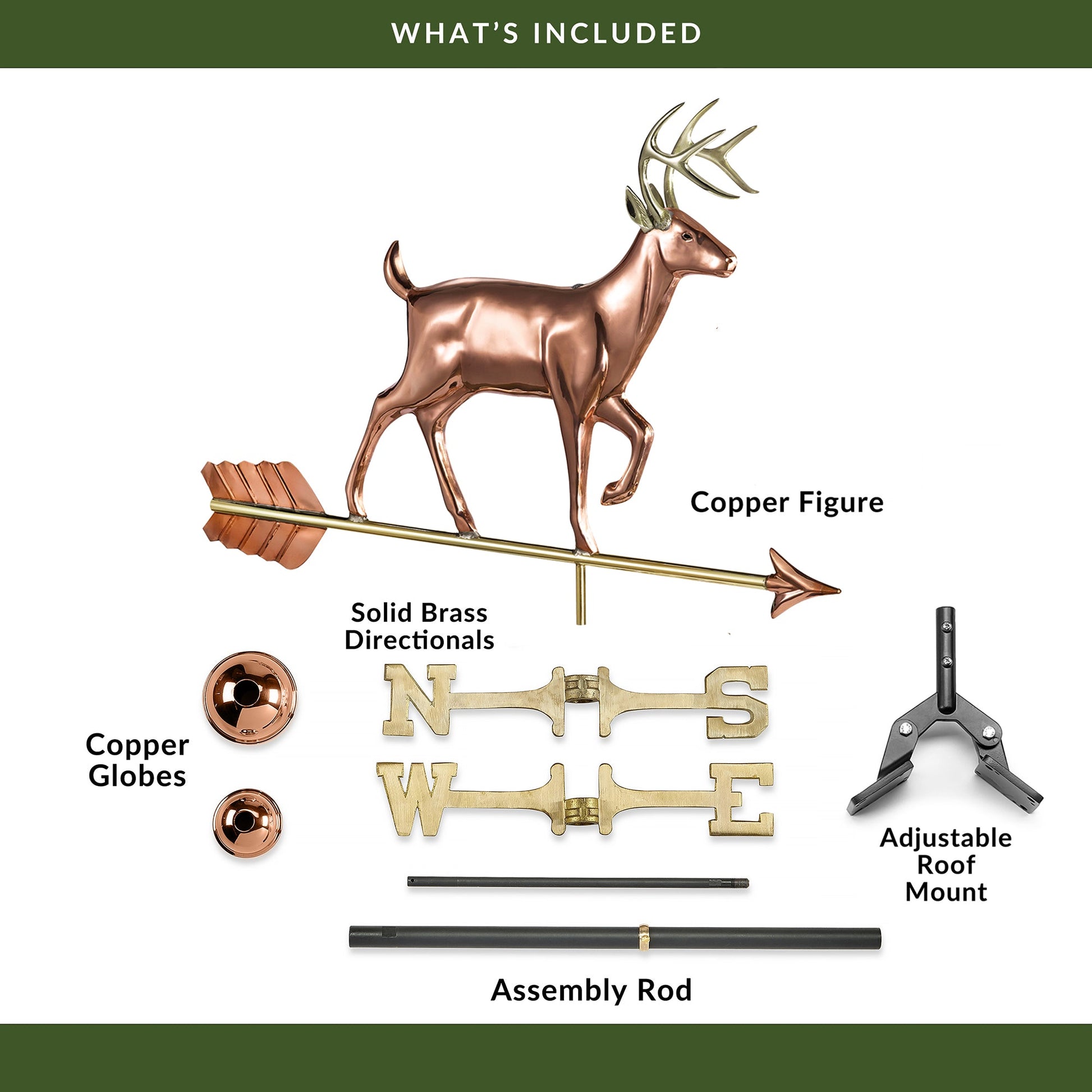 White Tail Buck Weathervane - Good Directions