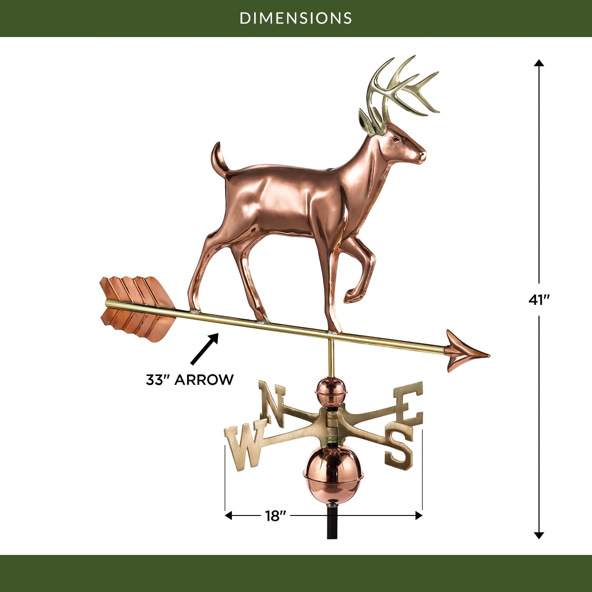 White Tail Buck Weathervane - Good Directions
