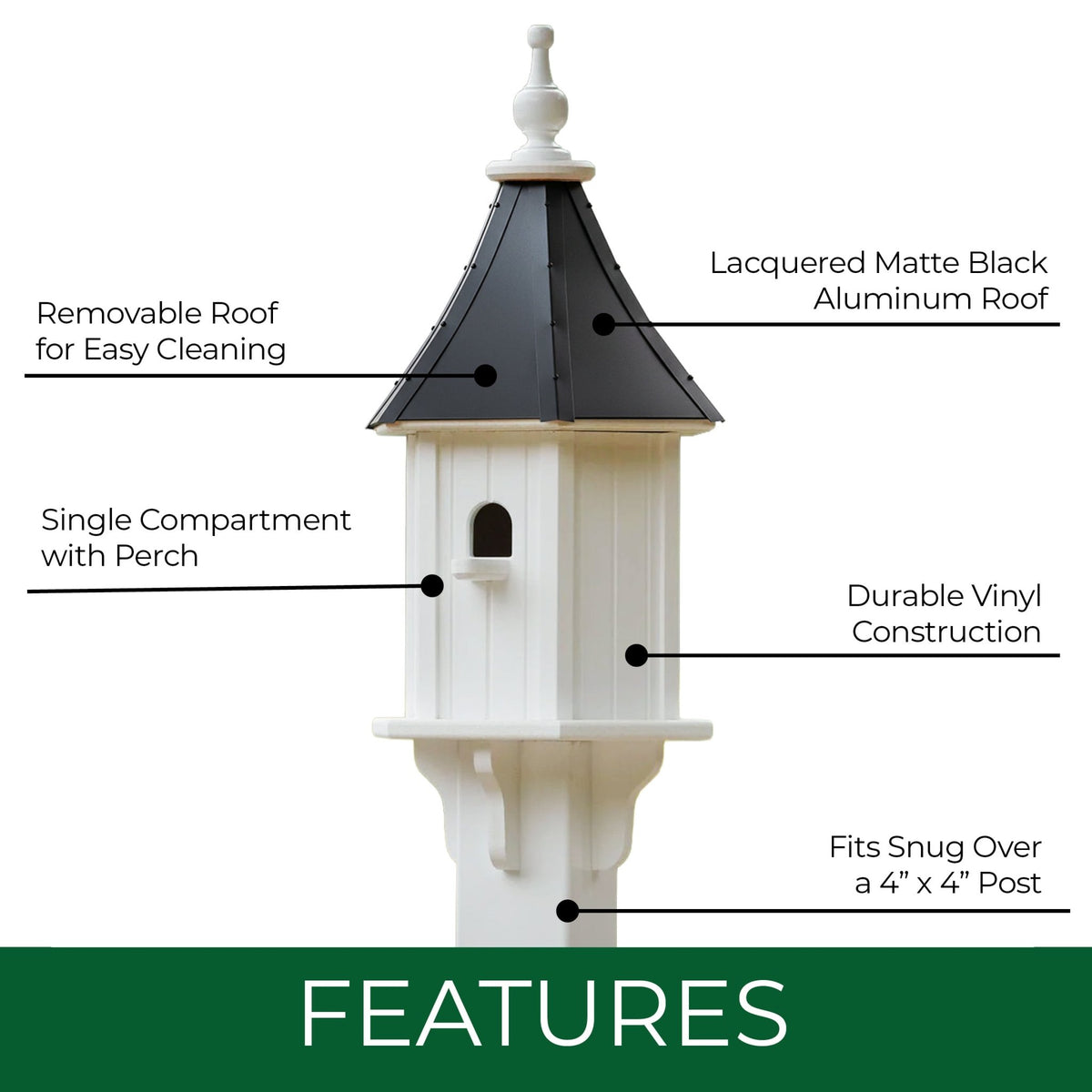 Willow Bird House — Black Aluminum Roof - Good Directions