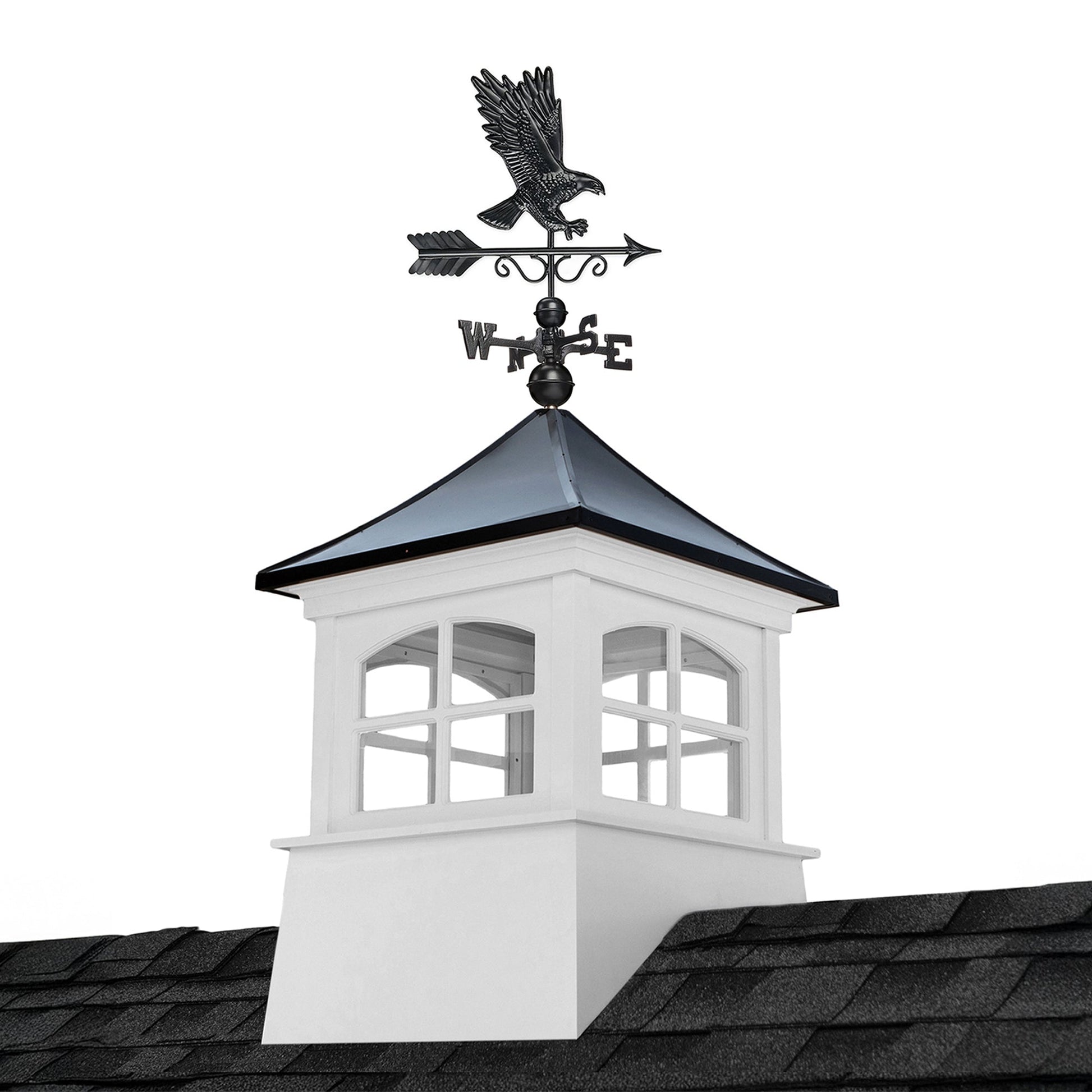 Windsor Vinyl Cupola Set – Black Aluminum Roof & Eagle - Good Directions
