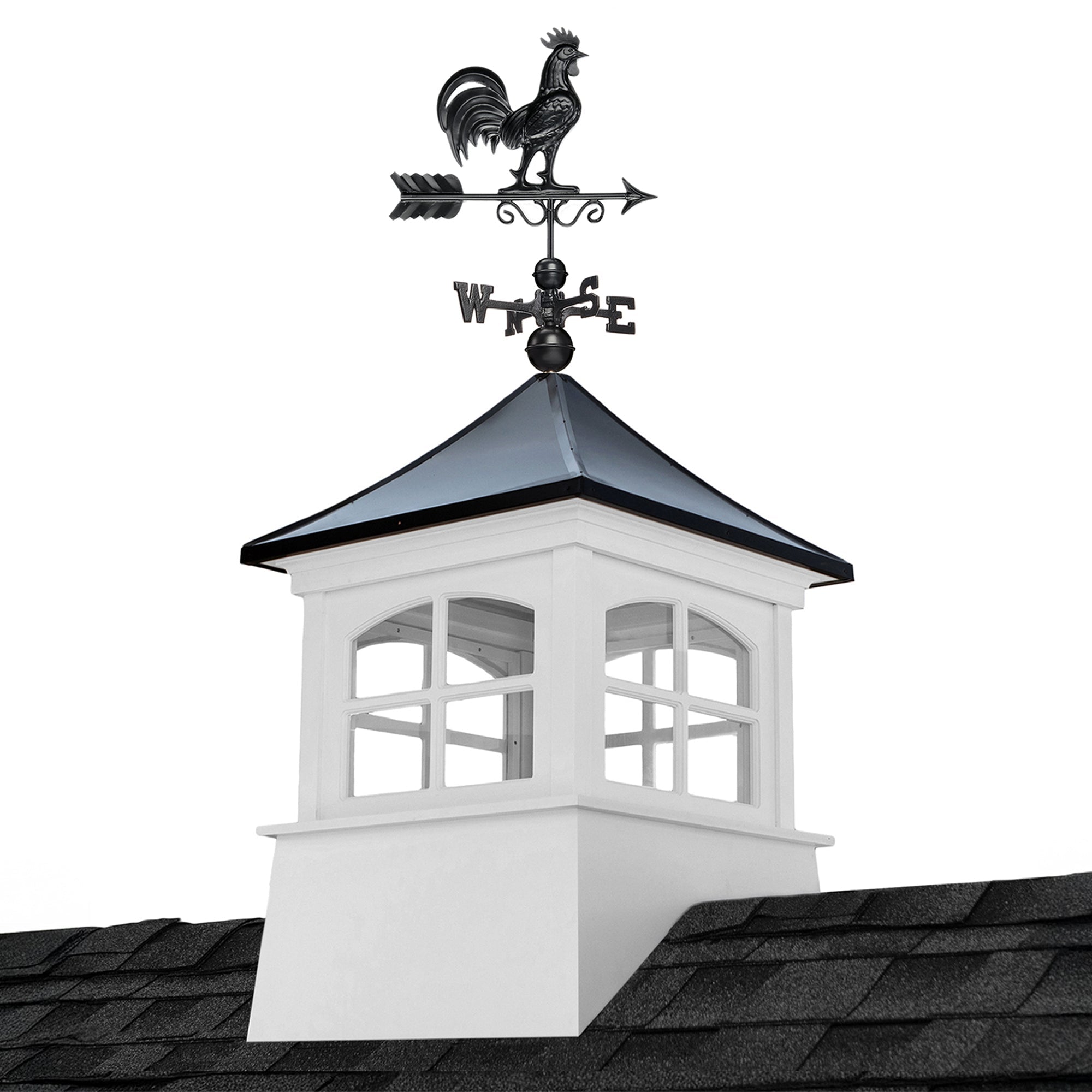 Windsor Vinyl Cupola Set – Black Aluminum Roof & Rooster - Good Directions