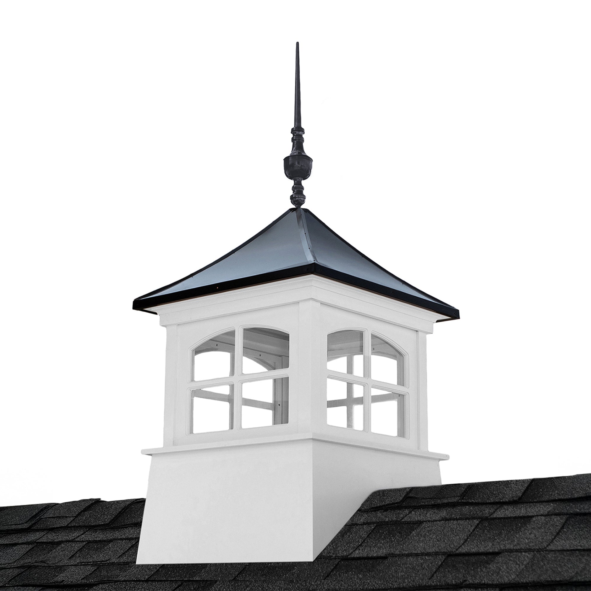 Windsor Vinyl Cupola Set – Black Aluminum Roof & Victoria Finial - Good Directions