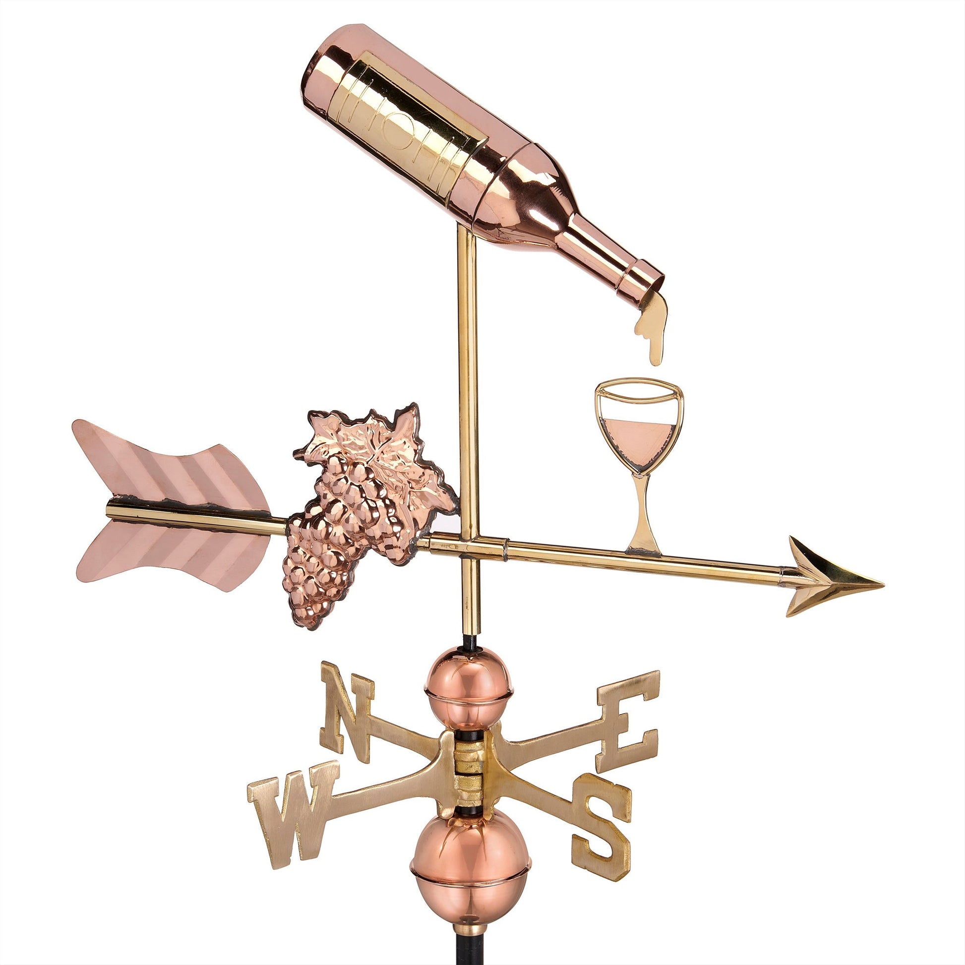 Wine Bottle with Grapes & Glass Weathervane - Good Directions