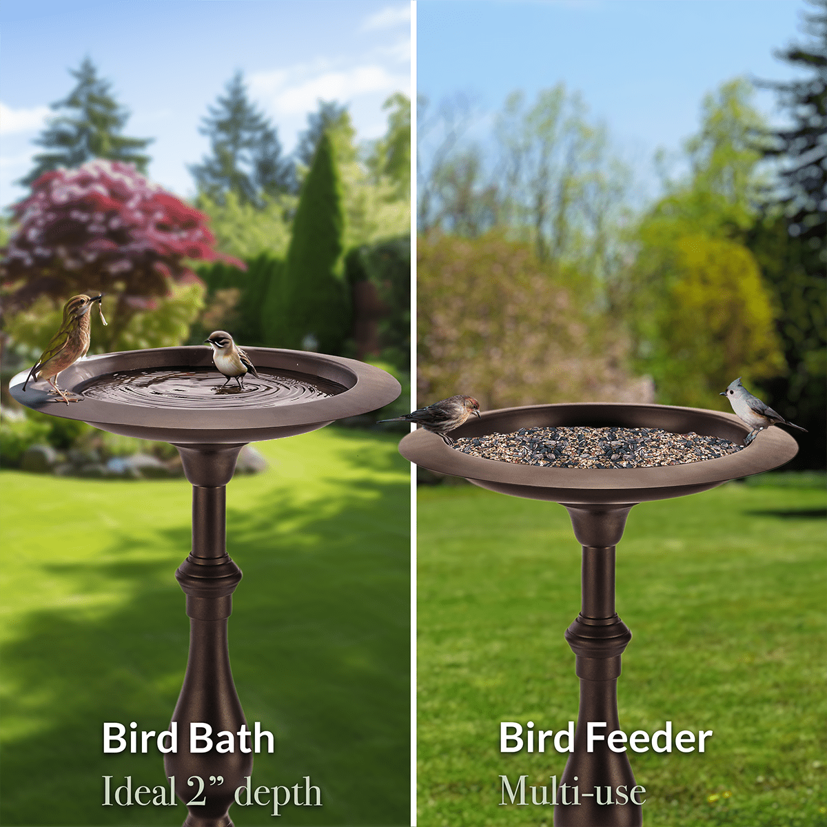 Classic Bronze Bird Bath Pedestal - Good Directions