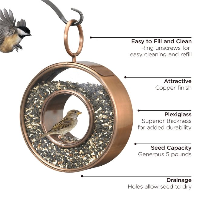 Just in Time Fly-Thru™ Copper Bird Feeder - Good Directions