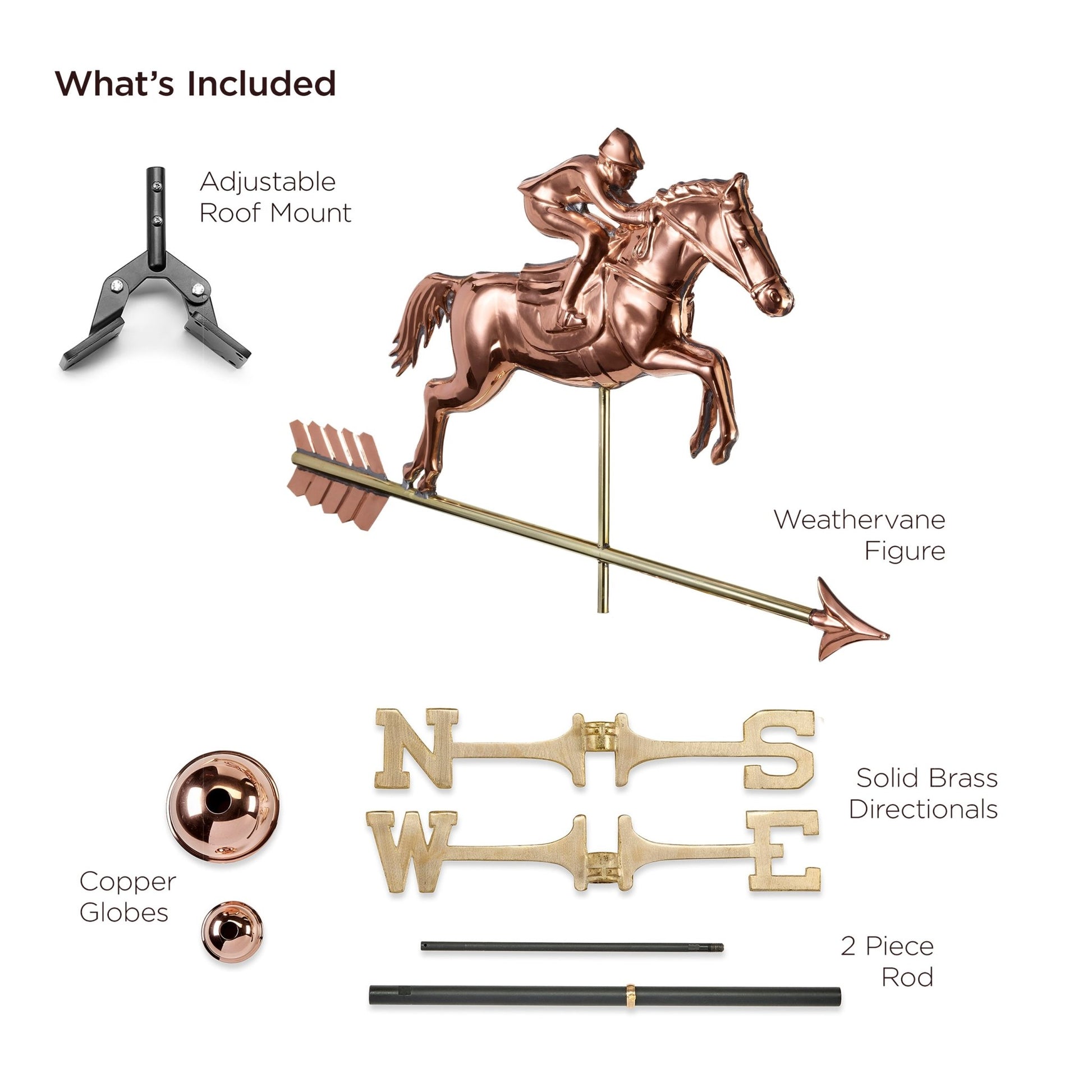 Jumping Horse & Rider Weathervane - Good Directions