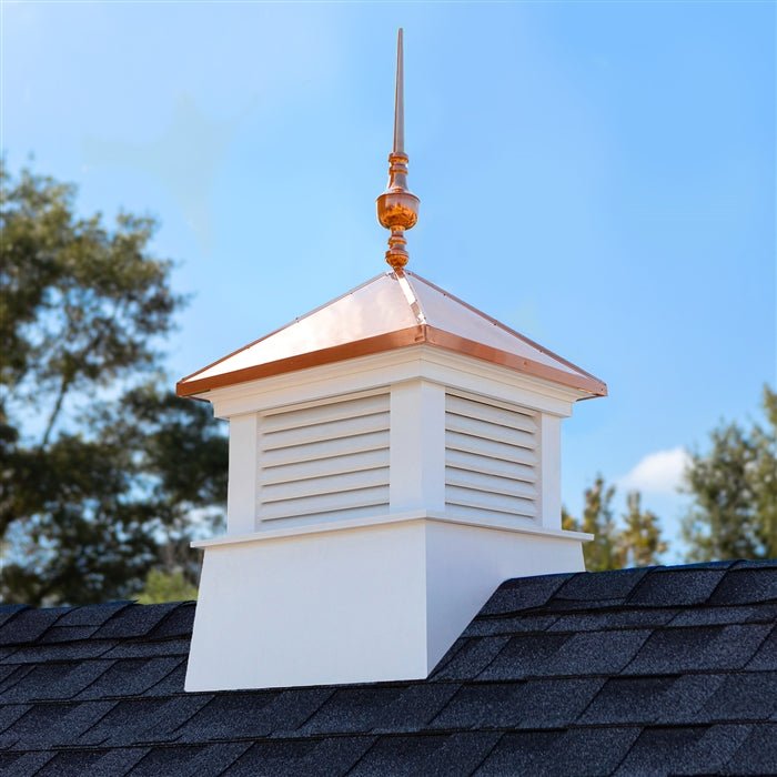 26" Square Manchester Vinyl Cupola with Victoria Finial - Good Directions