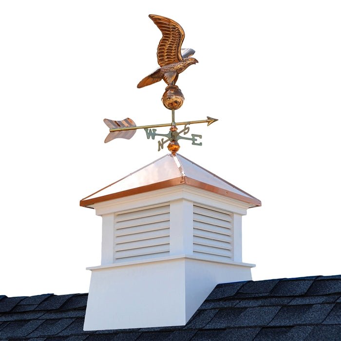 26" Square Manchester Vinyl Cupola with Eagle Weathervane - Good Directions