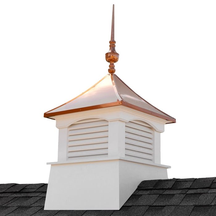 30" Square Coventry Vinyl Cupola with Victoria Finial - Good Directions