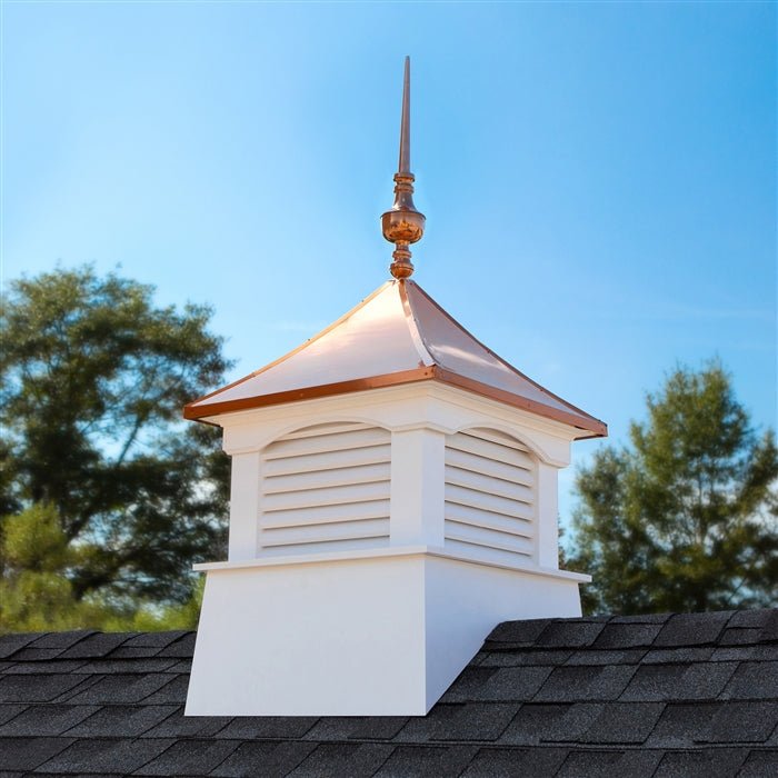 30" Square Coventry Vinyl Cupola with Victoria Finial - Good Directions