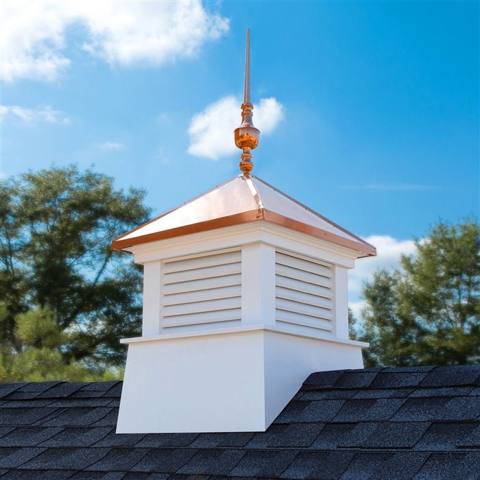 30" Square Manchester Vinyl Cupola with Victoria Finial - Good Directions