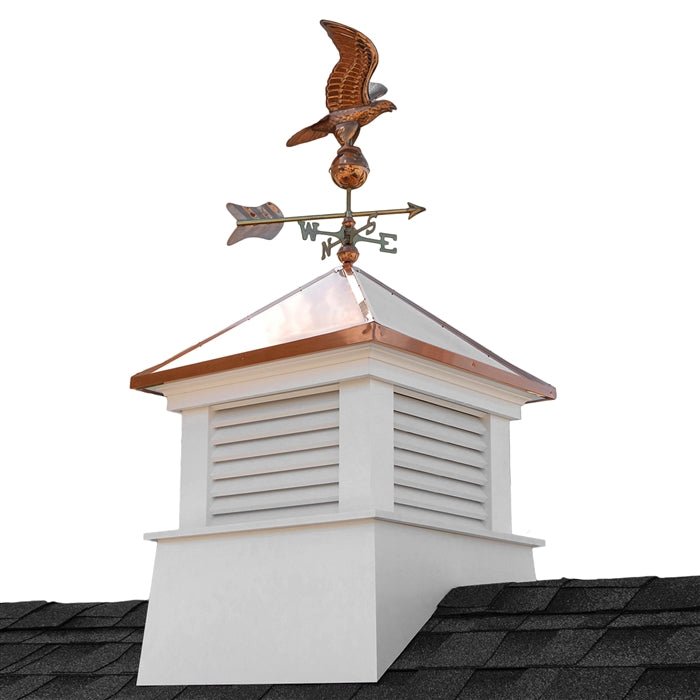 30" Square Manchester Vinyl Cupola with Eagle Weathervane - Good Directions