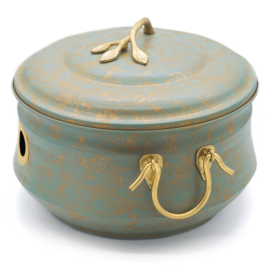 plant pot with lid Sedona Hose Pot with Lid, Brass Accents – Good Directions