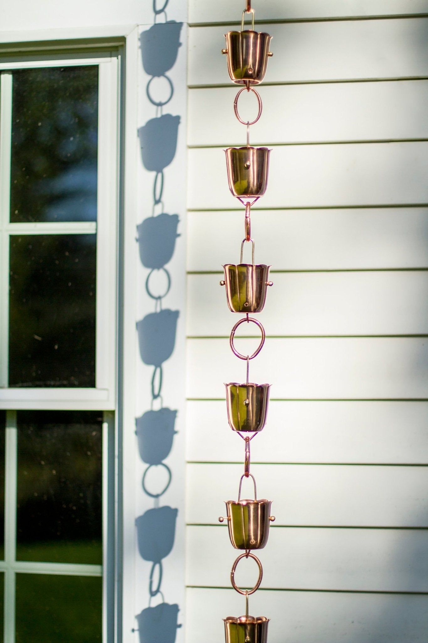 Bluebell Rain Chain - 8.5 ft., with 14 Large Cups - Good Directions