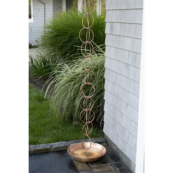 Rain Chain Basin - Large 16.5 in. Diameter, Hand Hammered - Good Directions