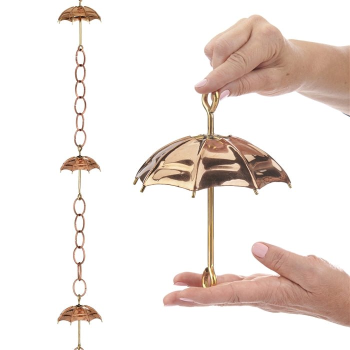 Umbrella Rain Chain - 8.5 ft., with 4 Extra Large Figures - Good Directions