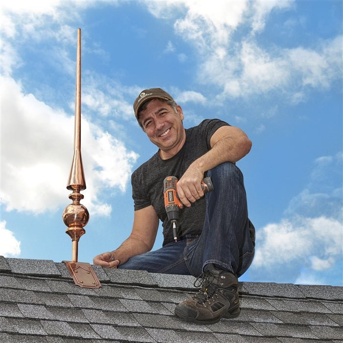 28" Aragon Finial with Decorative Roof Mount   - Good Directions