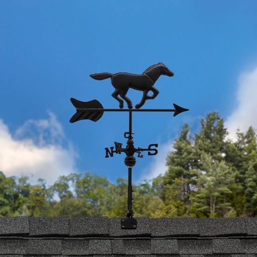 Black Aluminum Horse Cottage Weathervane - Good Directions