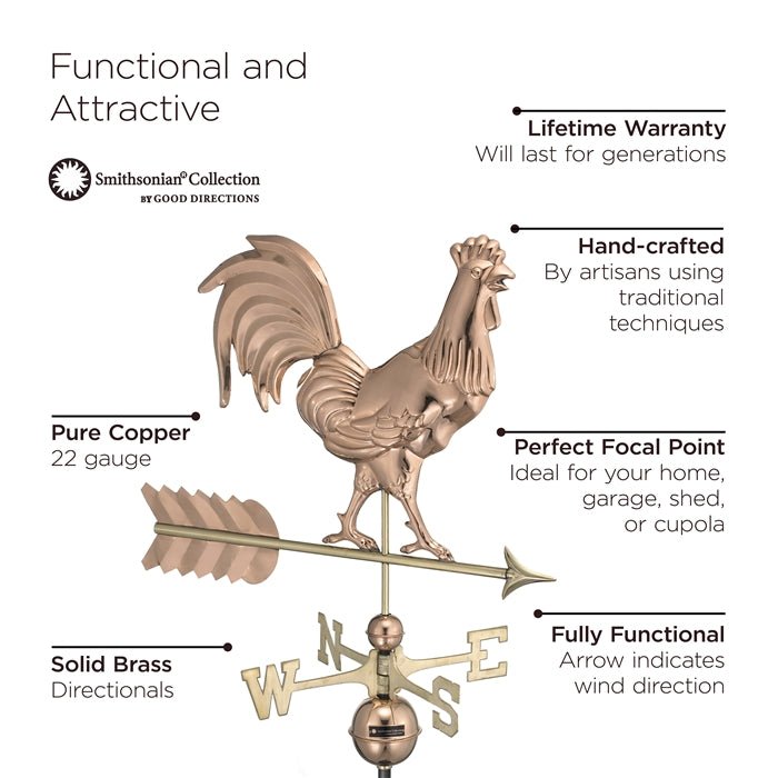 Smithsonian Rooster Weathervane - Good Directions