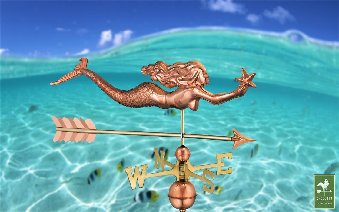 Mermaid with Starfish and Arrow Weathervane - Good Directions